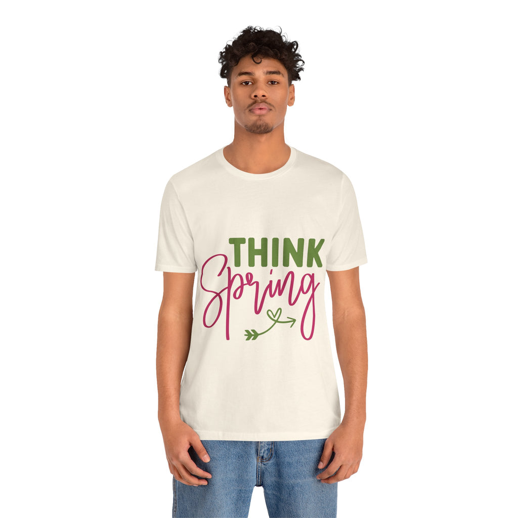 Think Spring T-Shirt — Floral Script Springtime Tee