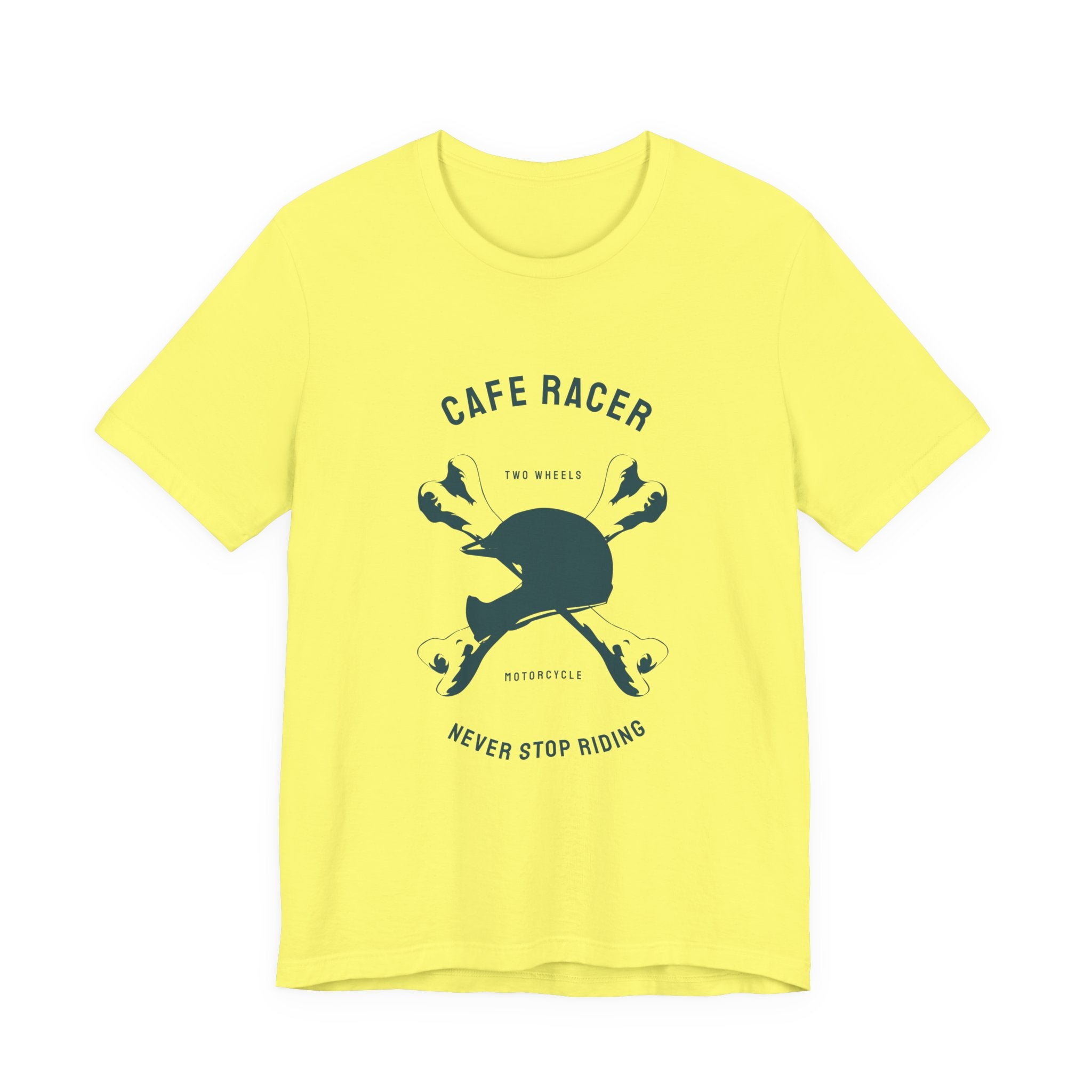Cafe Racer Helmet Tee — "Never Stop Riding" Motorcycle T‑Shirt