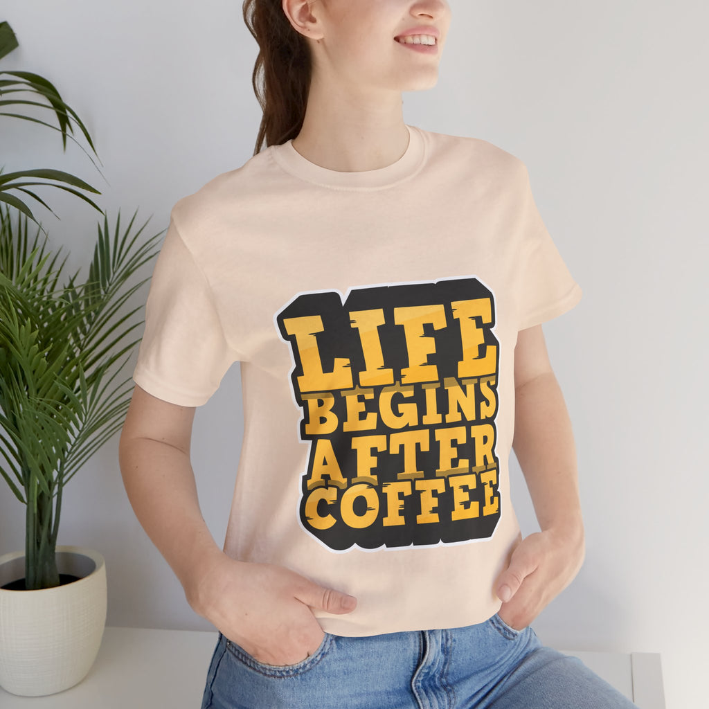 Coffee T-Shirt — "Life Begins After Coffee" Retro Graphic Tee