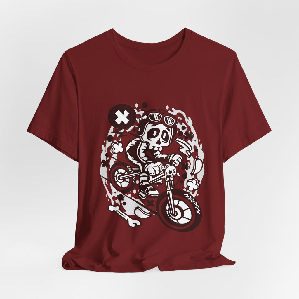 Skull Moto Dirt Bike Tee — Retro Biker Graphic T-Shirt