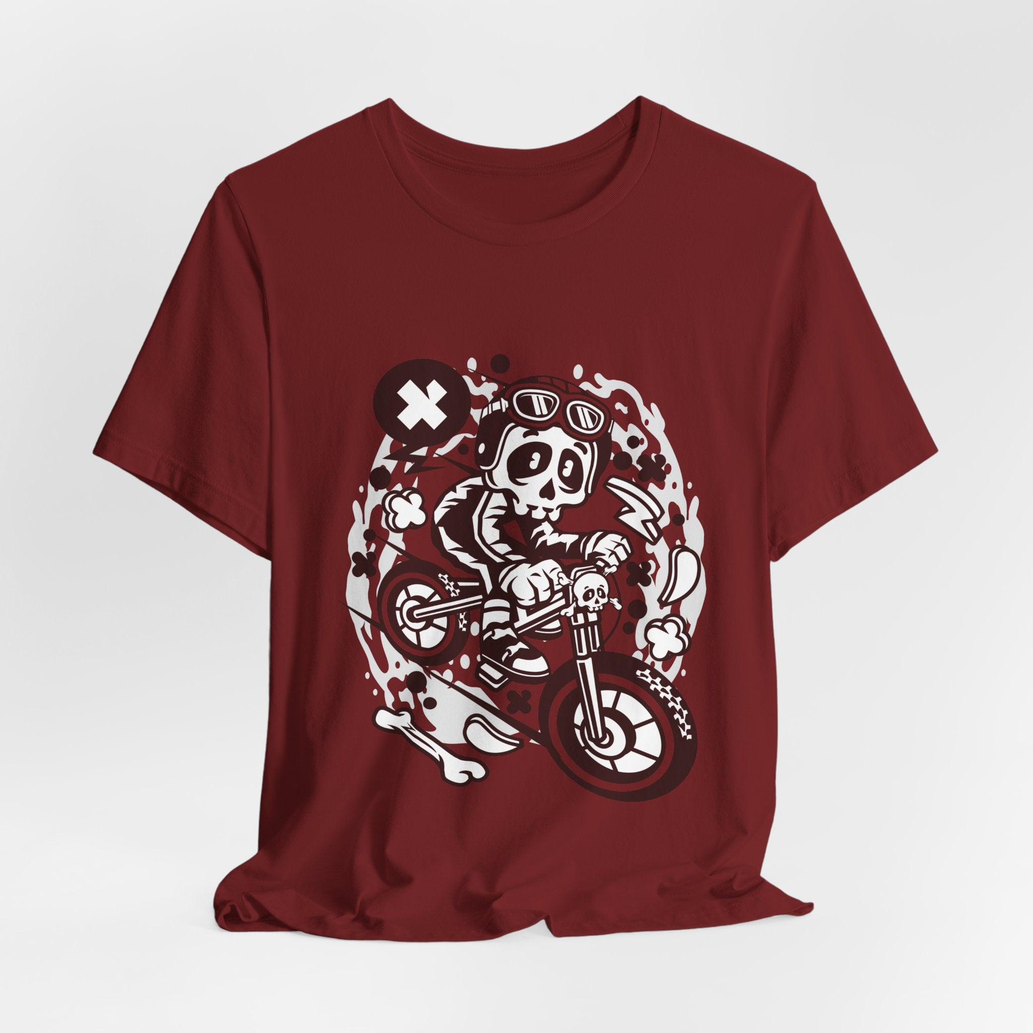 Skull Moto Dirt Bike Tee — Retro Biker Graphic T-Shirt