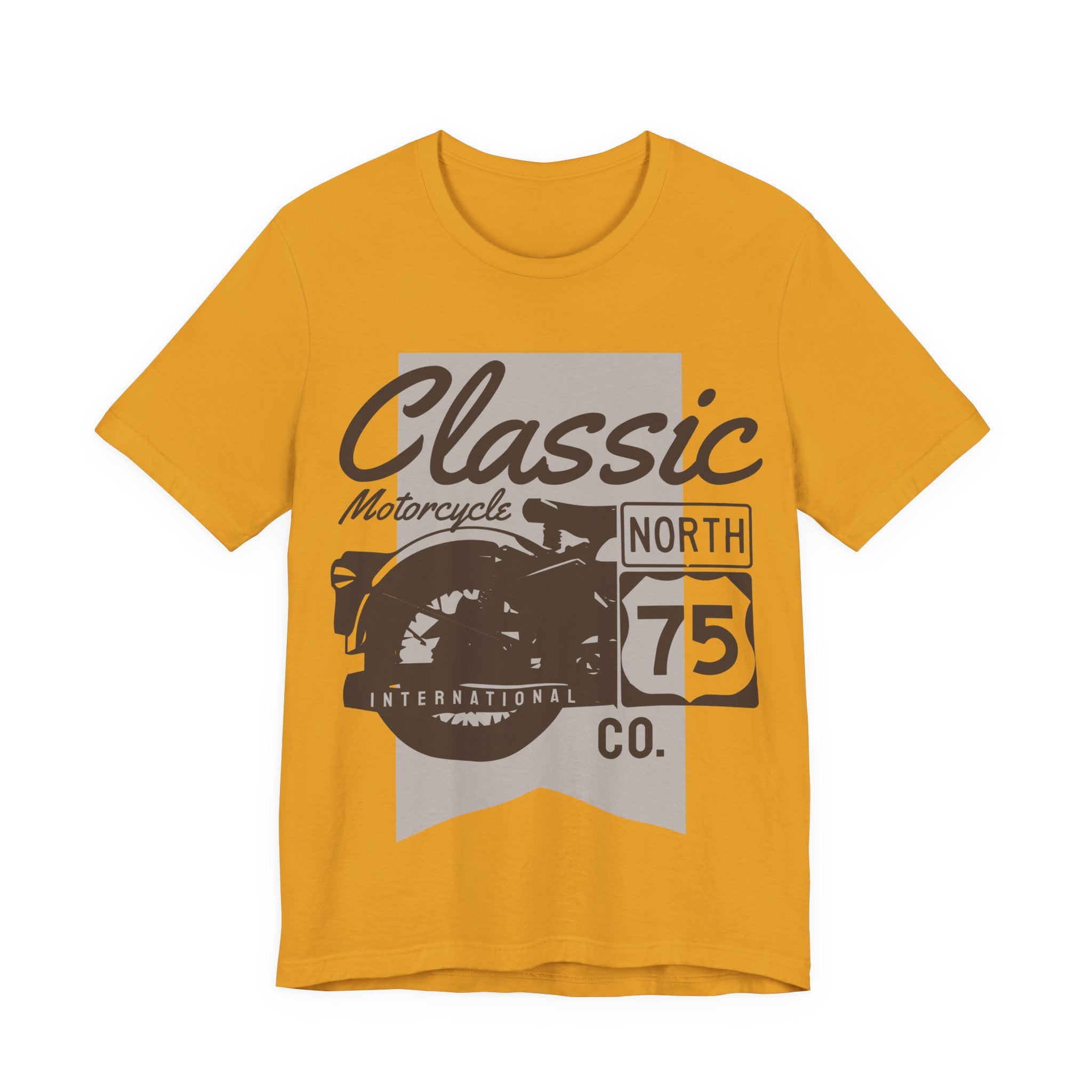 Classic Motorcycle North 75 Tee — Vintage Biker Graphic T-Shirt