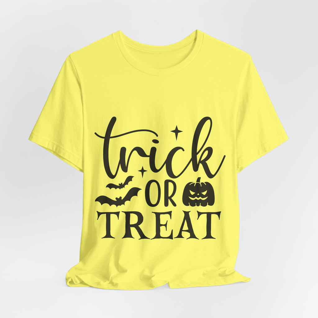 Trick or Treat Halloween T-Shirt — Pumpkin & Bats Spooky Tee