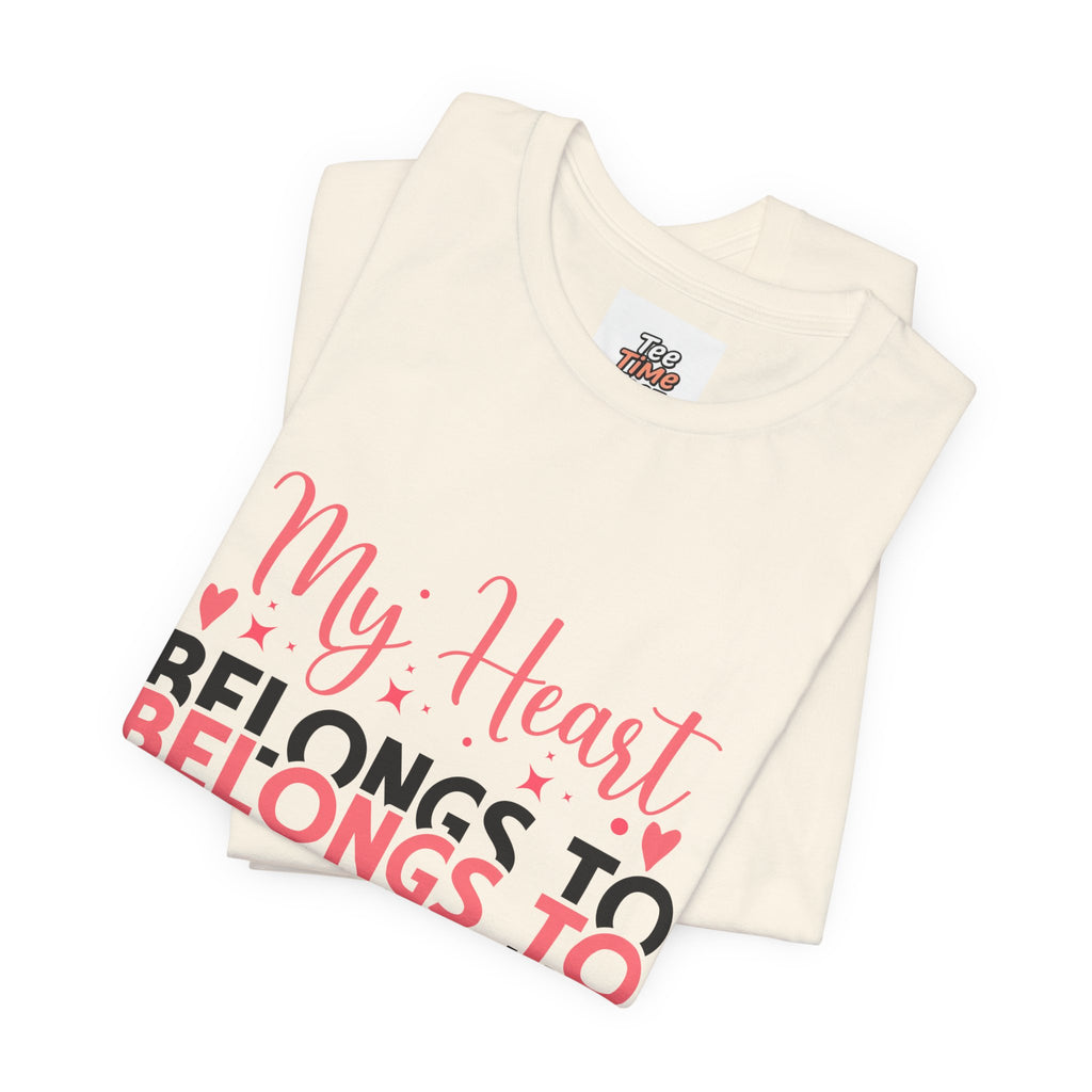 Mommy Valentine T-Shirt – "My Heart Belongs to Mommy" Pink & Black Kid Tee