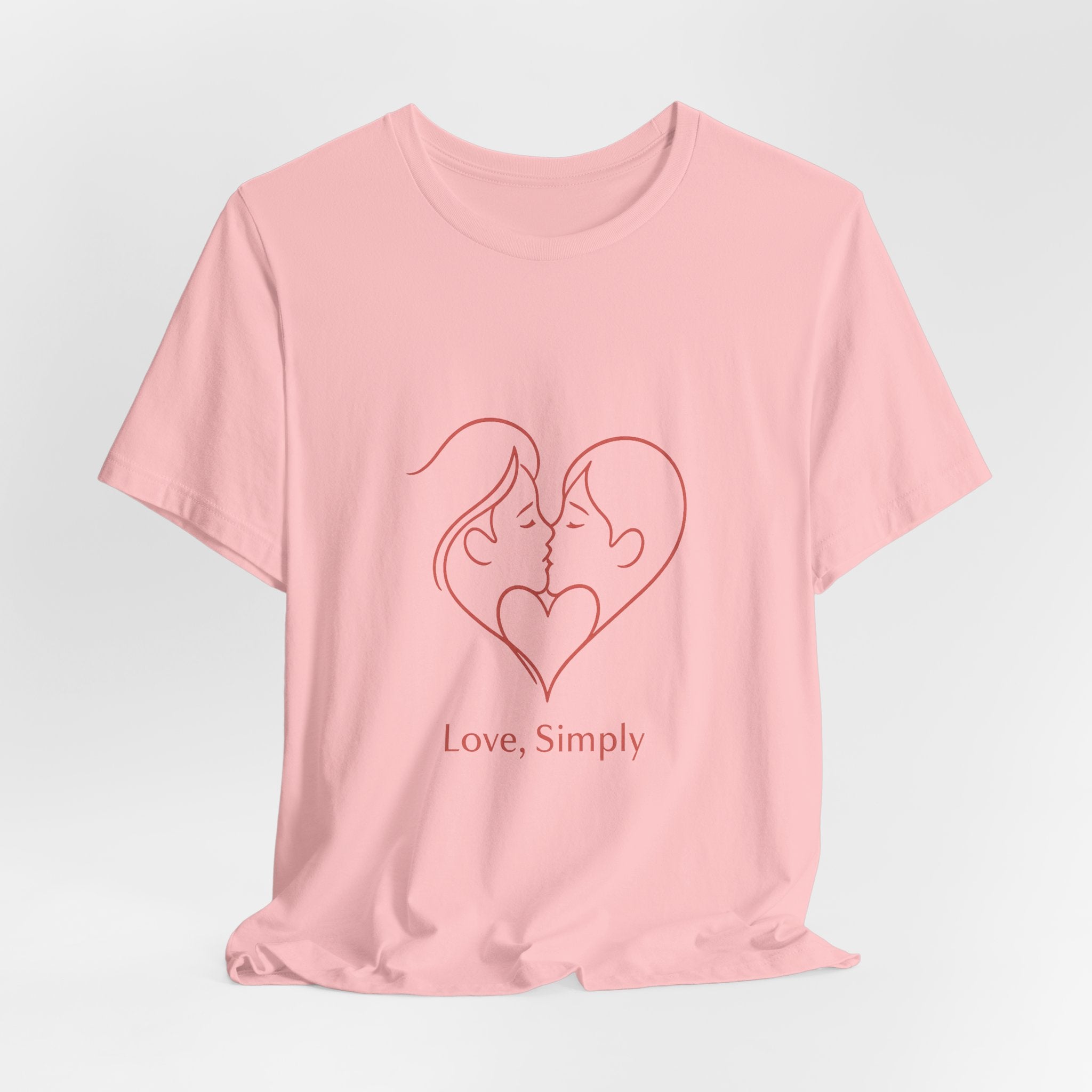 Love, Simply Tee — Minimal Couple Heart Line Art Valentine’s T-Shirt