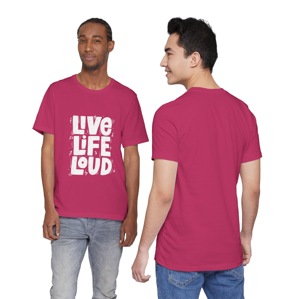 Live Life Loud Graphic Tee – Bold Inspirational Music Festival Shirt