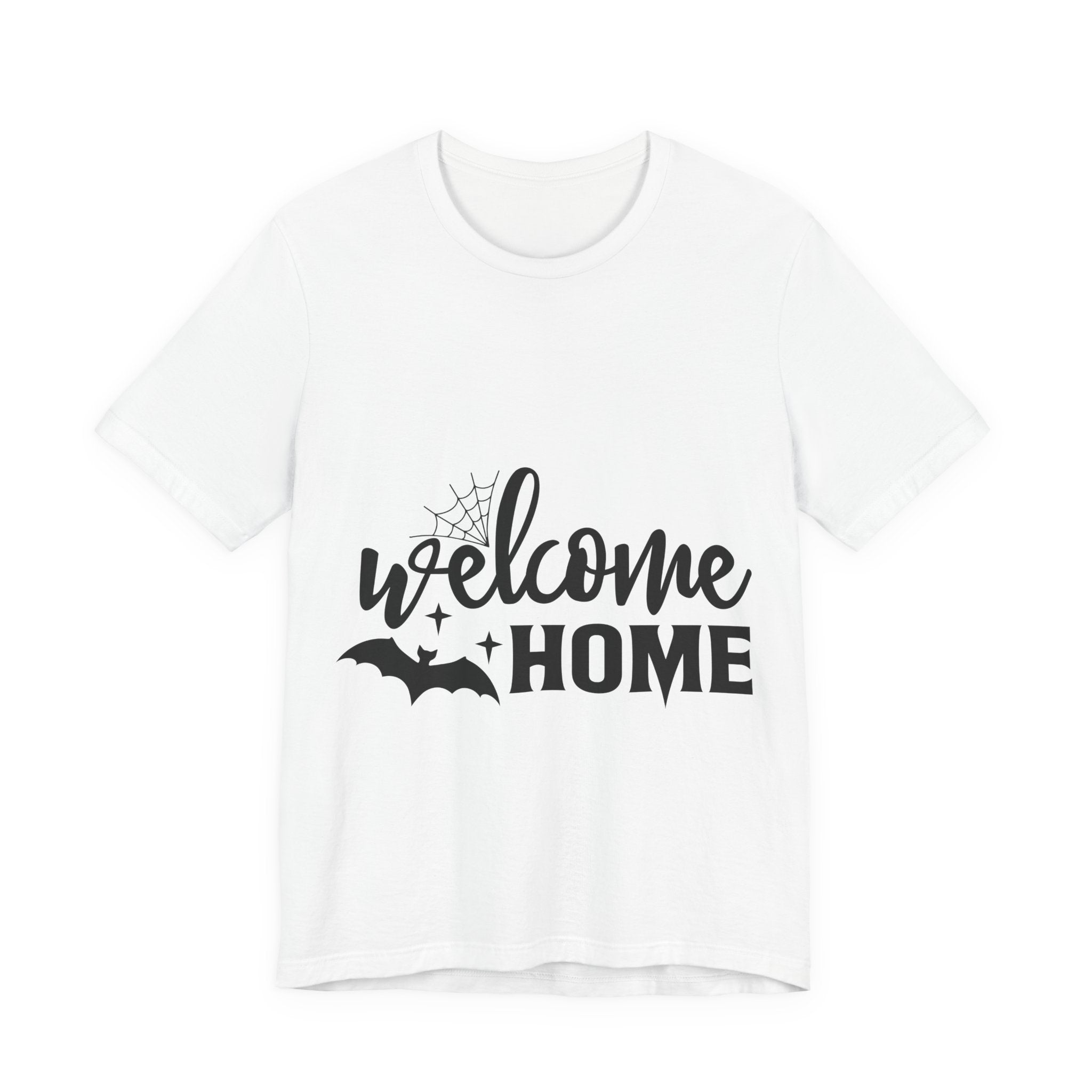 Welcome Home Halloween T-Shirt — Bat & Spiderweb Spooky Tee
