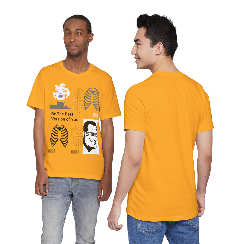 Motivational Graphic Tee — “Be The Best Version of You” Collage Shirt