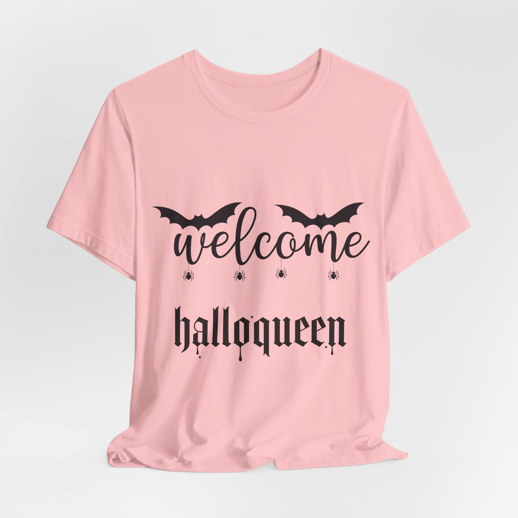 Welcome HalloQueen T‑Shirt — Halloween Bat Graphic Tee
