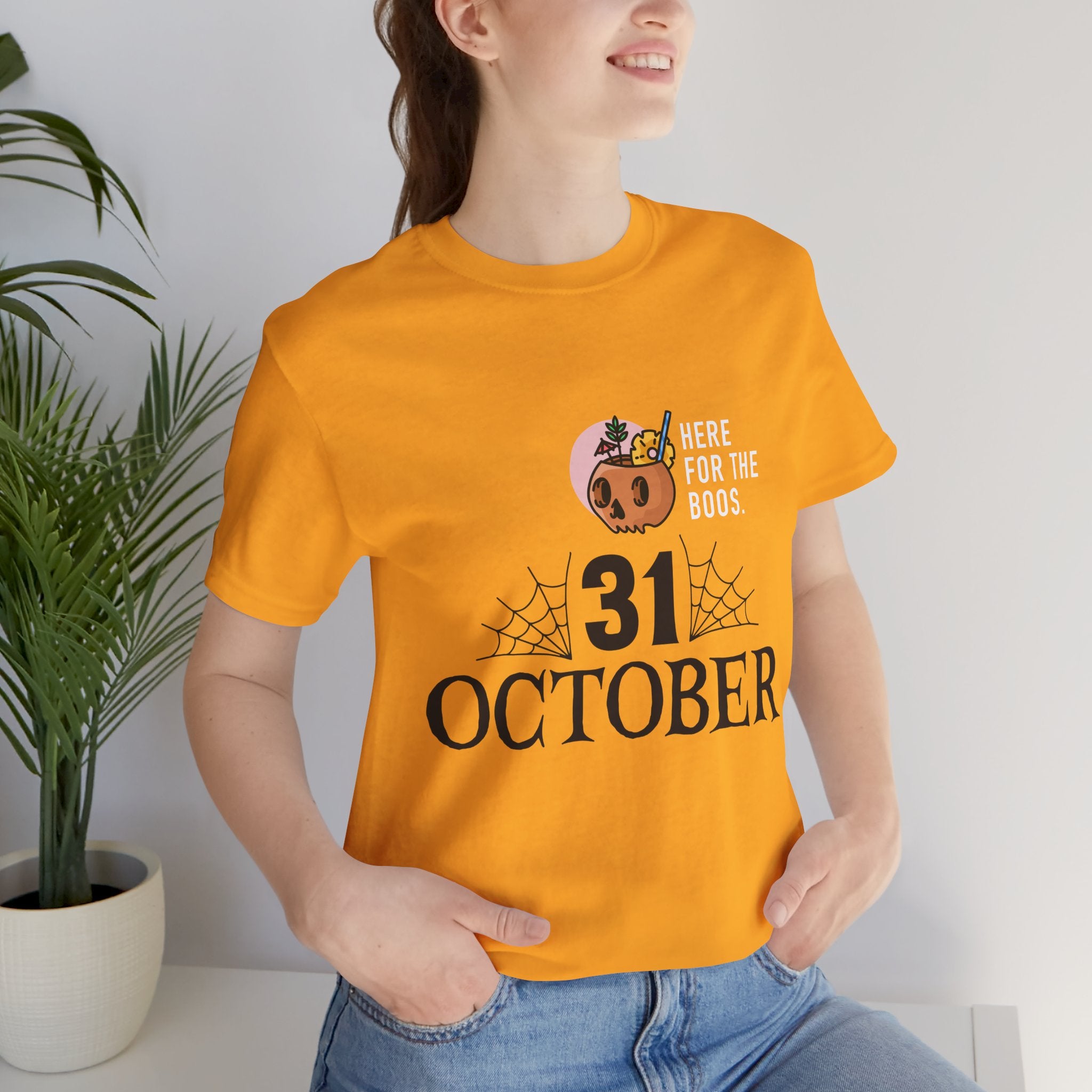 Halloween Tee — "Here for the Boos" 31 October Pumpkin Shirt