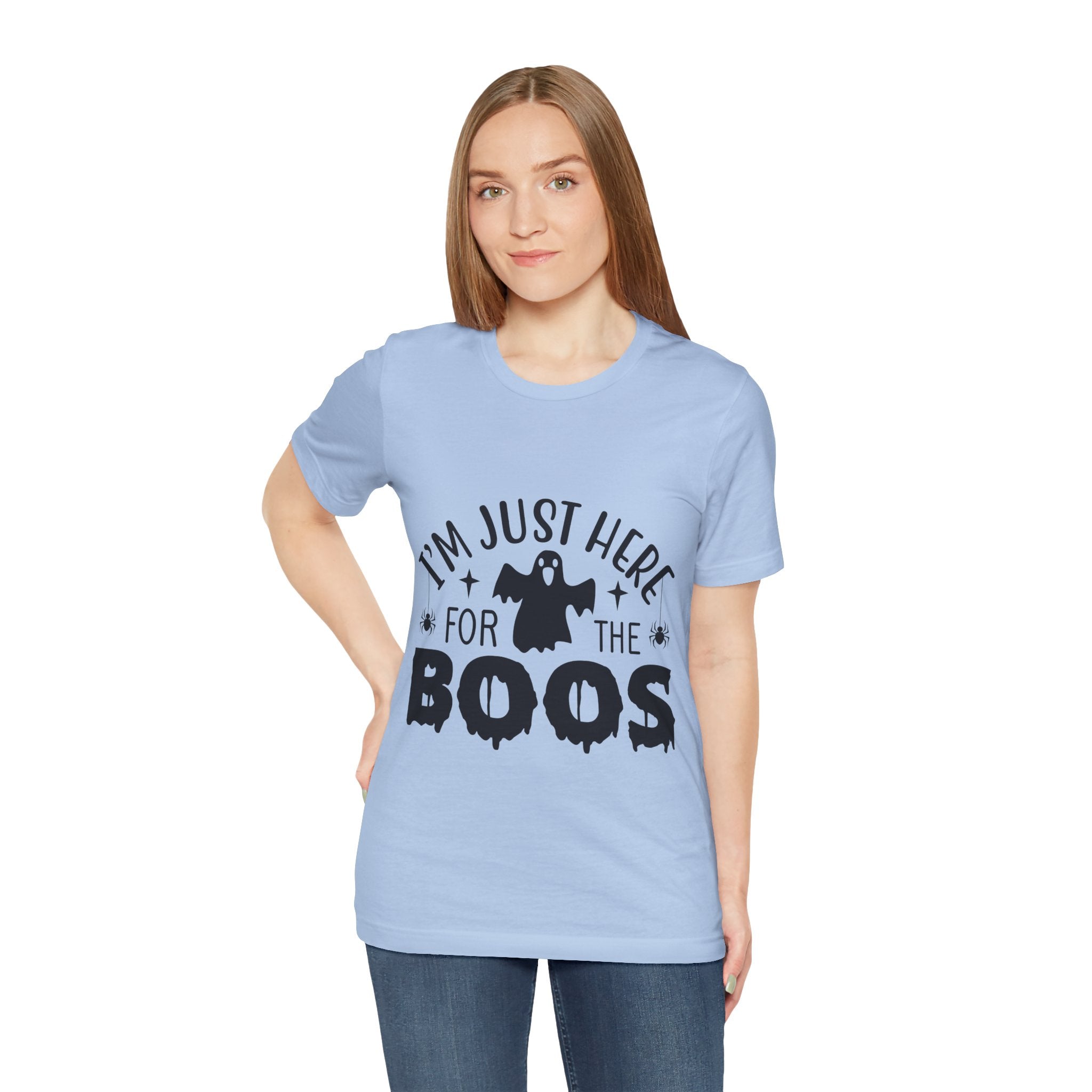 Halloween Tee - "I'm Just Here For The Boos" Ghost Shirt