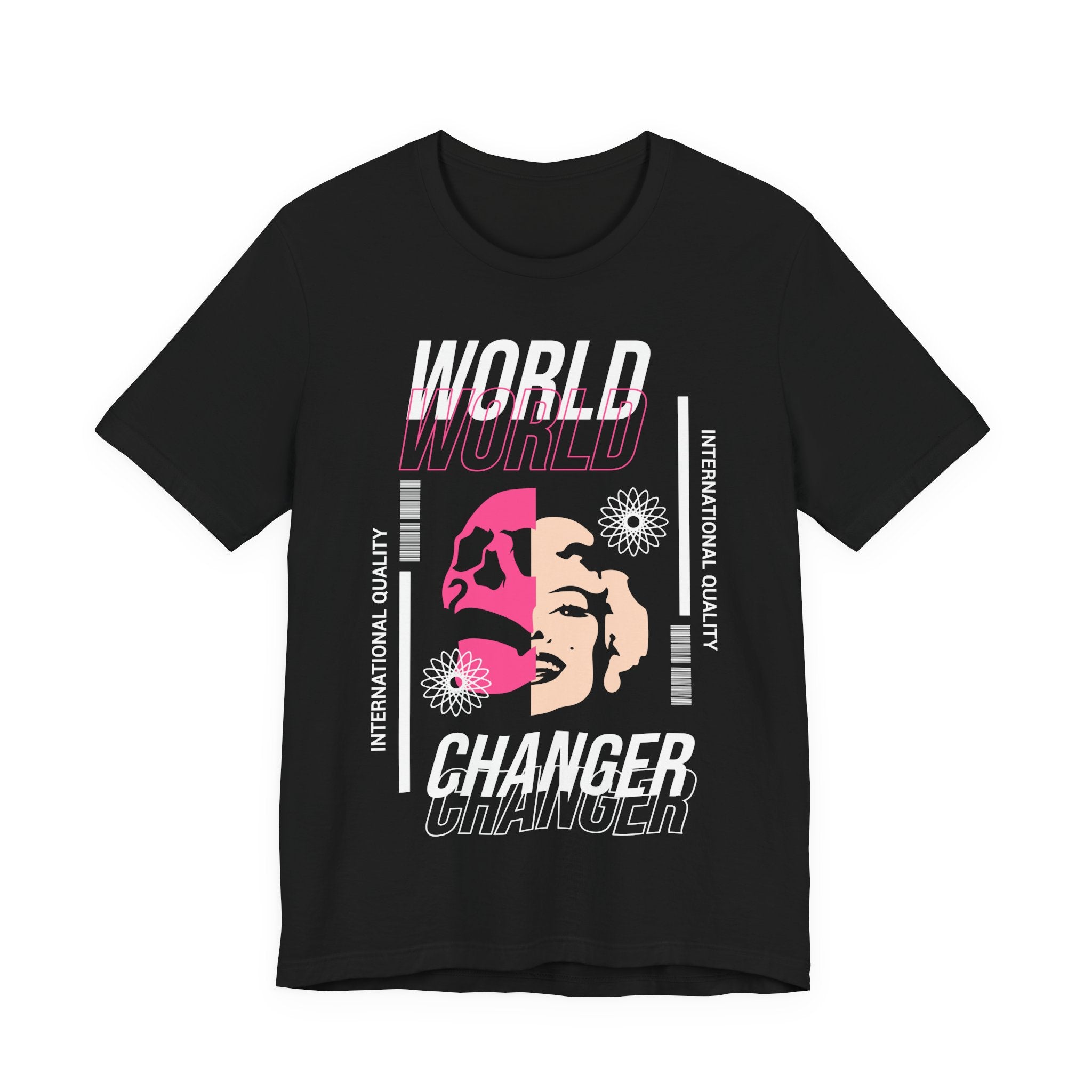 World Changer Graphic Tee — Retro Floral Activist Design