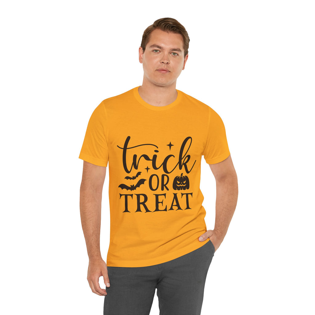 Trick or Treat Halloween T-Shirt — Pumpkin & Bats Spooky Tee