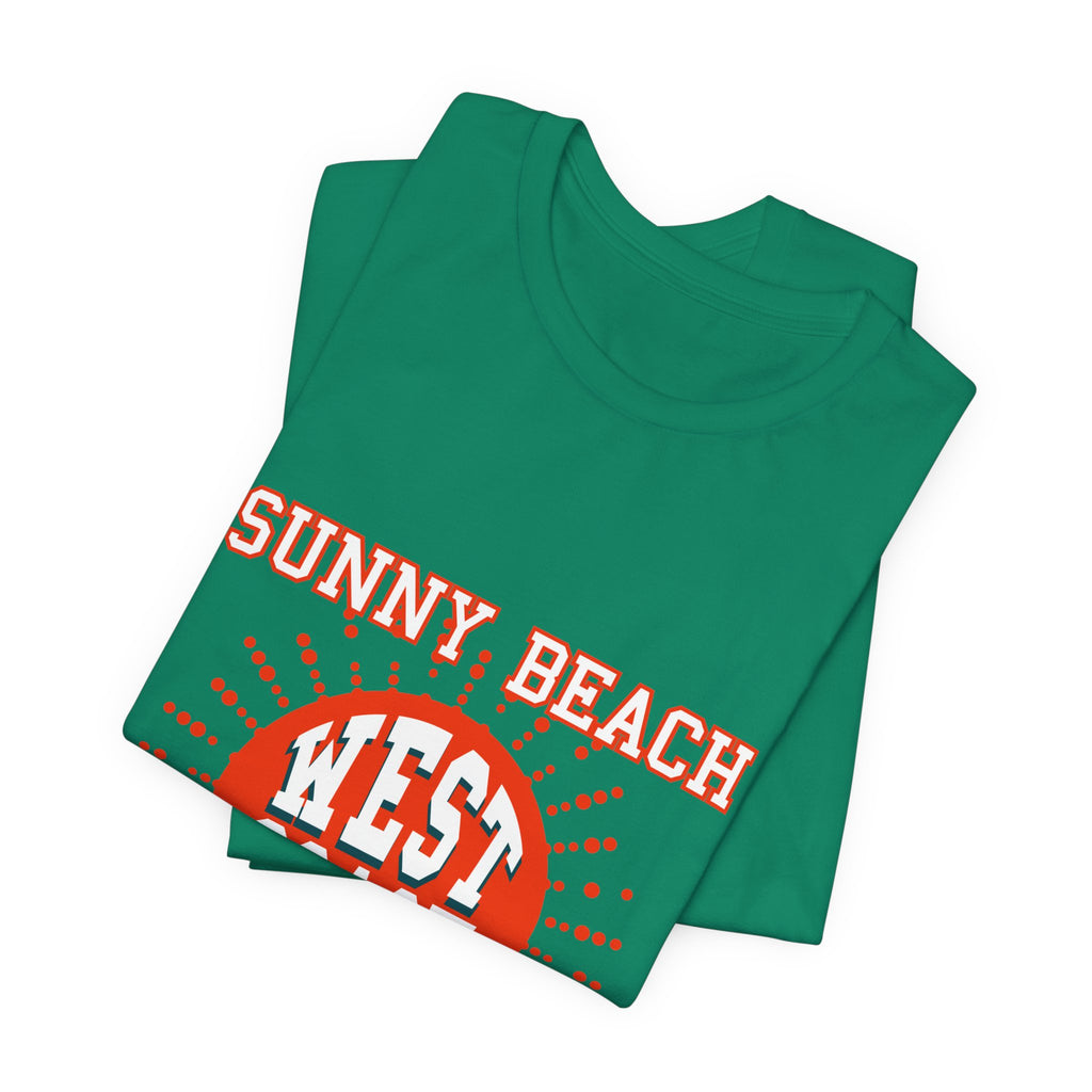 West Coast Sunny Beach Tee — "Sunny Beach West Coast Surfside" Retro Surf T-Shirt
