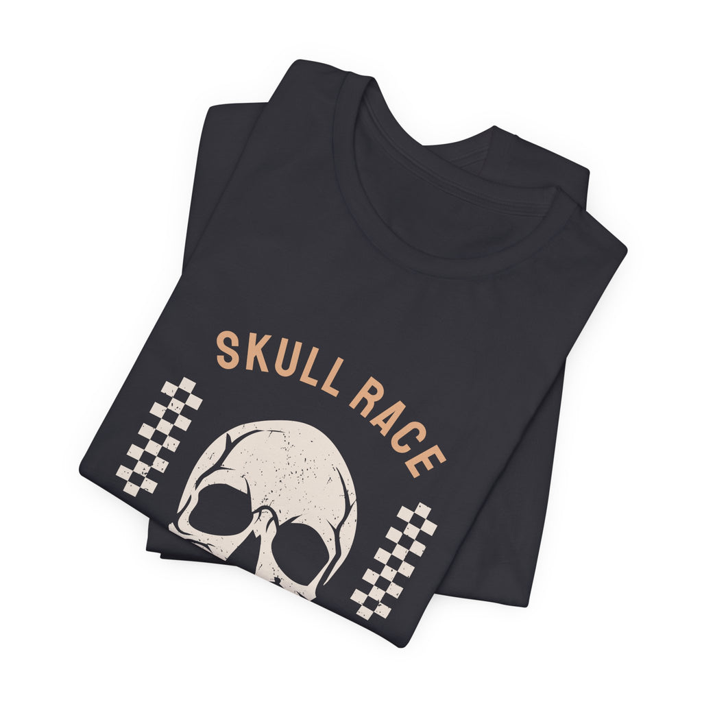 Skull Race Motorcycle Tee — Ride Fast Experience Graphic Shirt