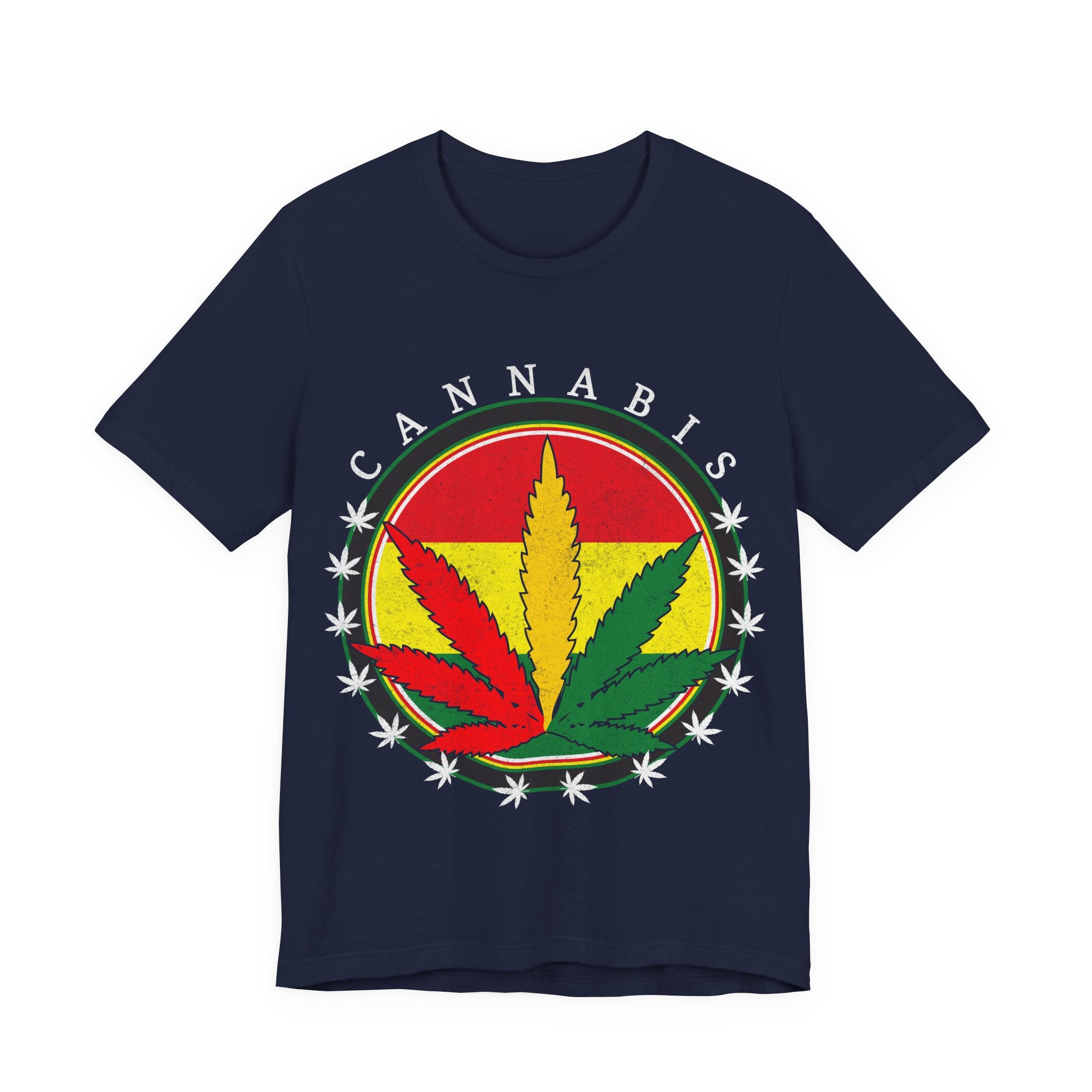 Cannabis Rasta Leaf T-Shirt — Rasta Color Marijuana Graphic Tee