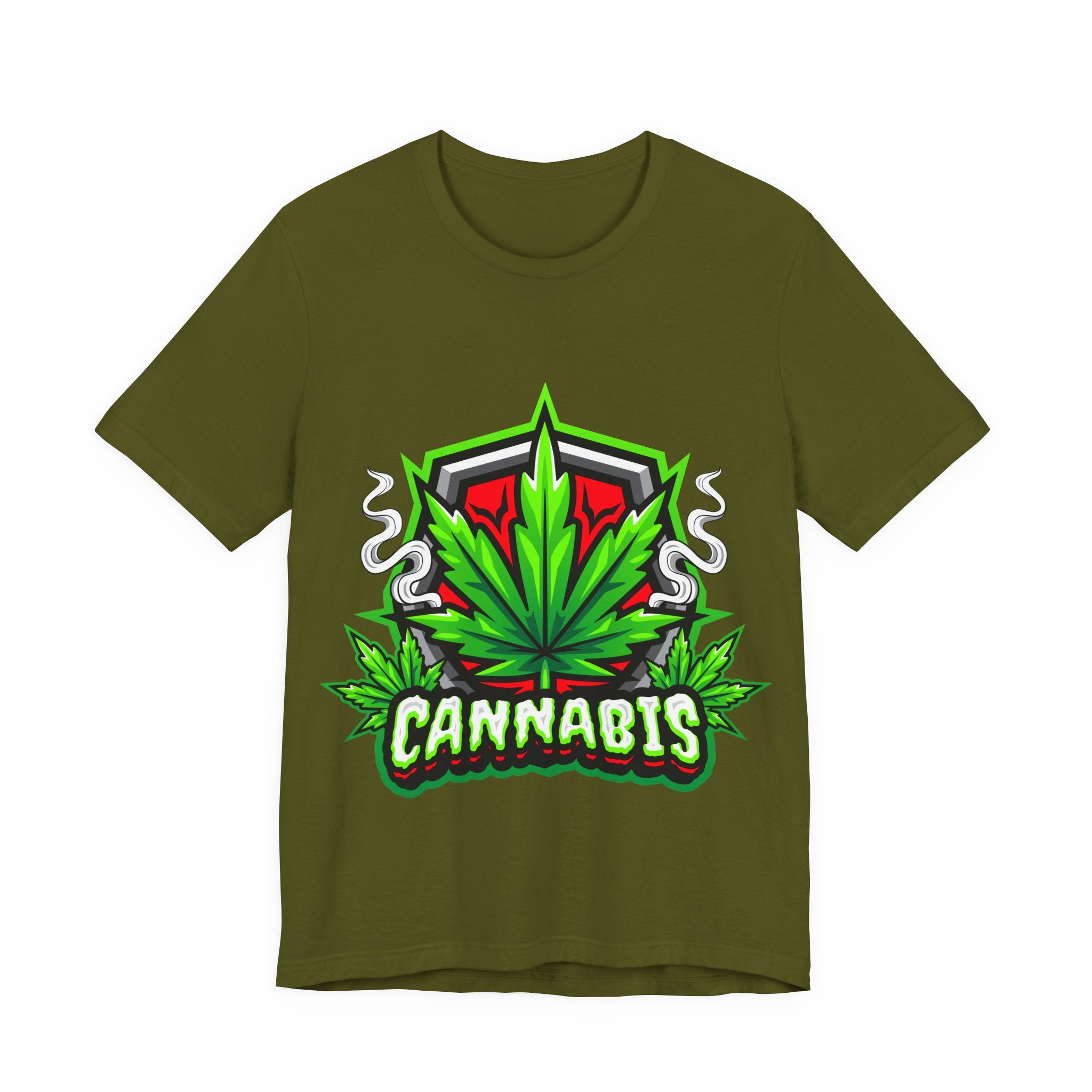 Cannabis Art Tee — Neon Weed Chest Graphic T-Shirt