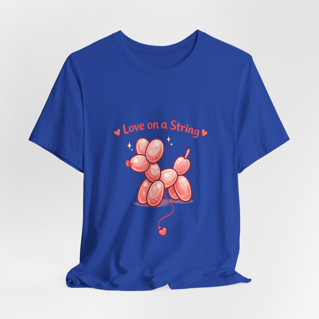 T-Shirt — "Love on a String" Pink Balloon Dog Valentine Tee