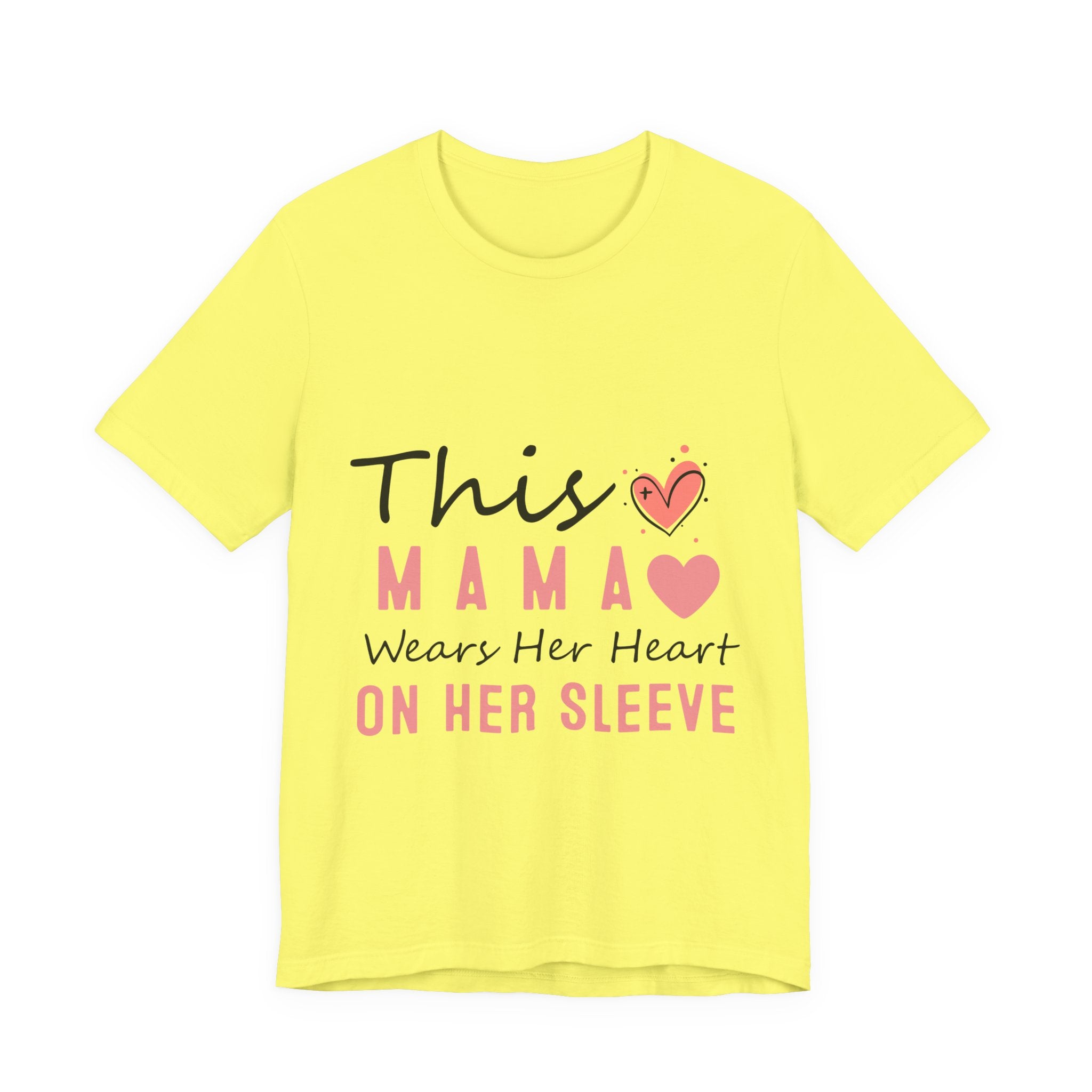 This Mama Wears Her Heart On Her Sleeve T-Shirt – Mother's Day Heart Tee