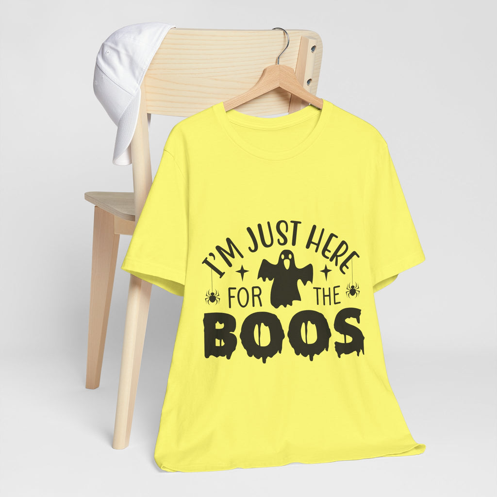 Halloween Tee - "I'm Just Here For The Boos" Ghost Shirt