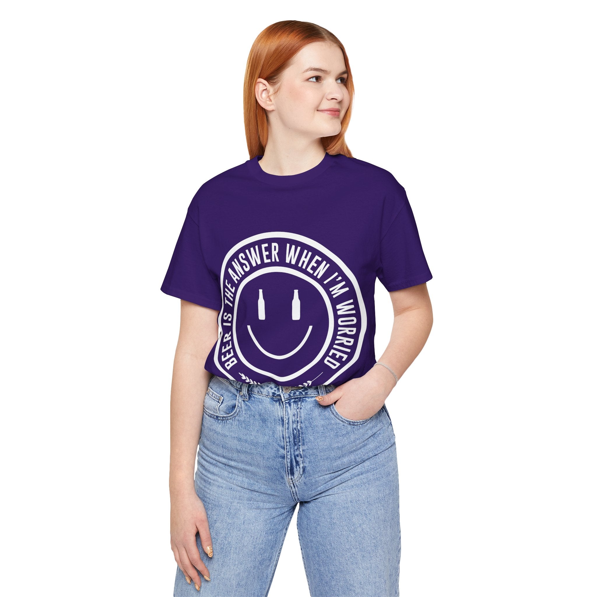 Beer Is The Answer T-Shirt — Funny Smiley Beer Graphic Tee