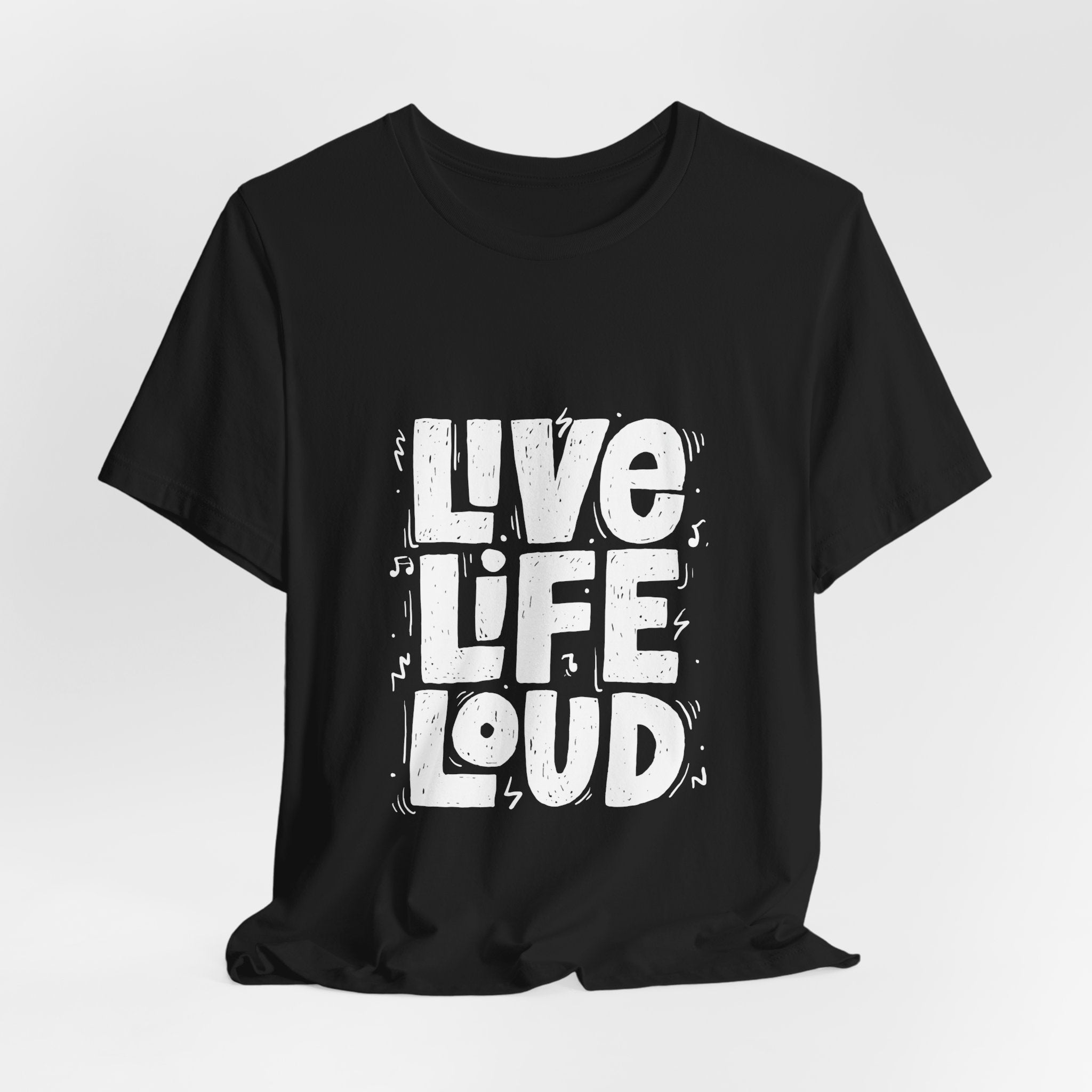 Live Life Loud Graphic Tee – Bold Inspirational Music Festival Shirt