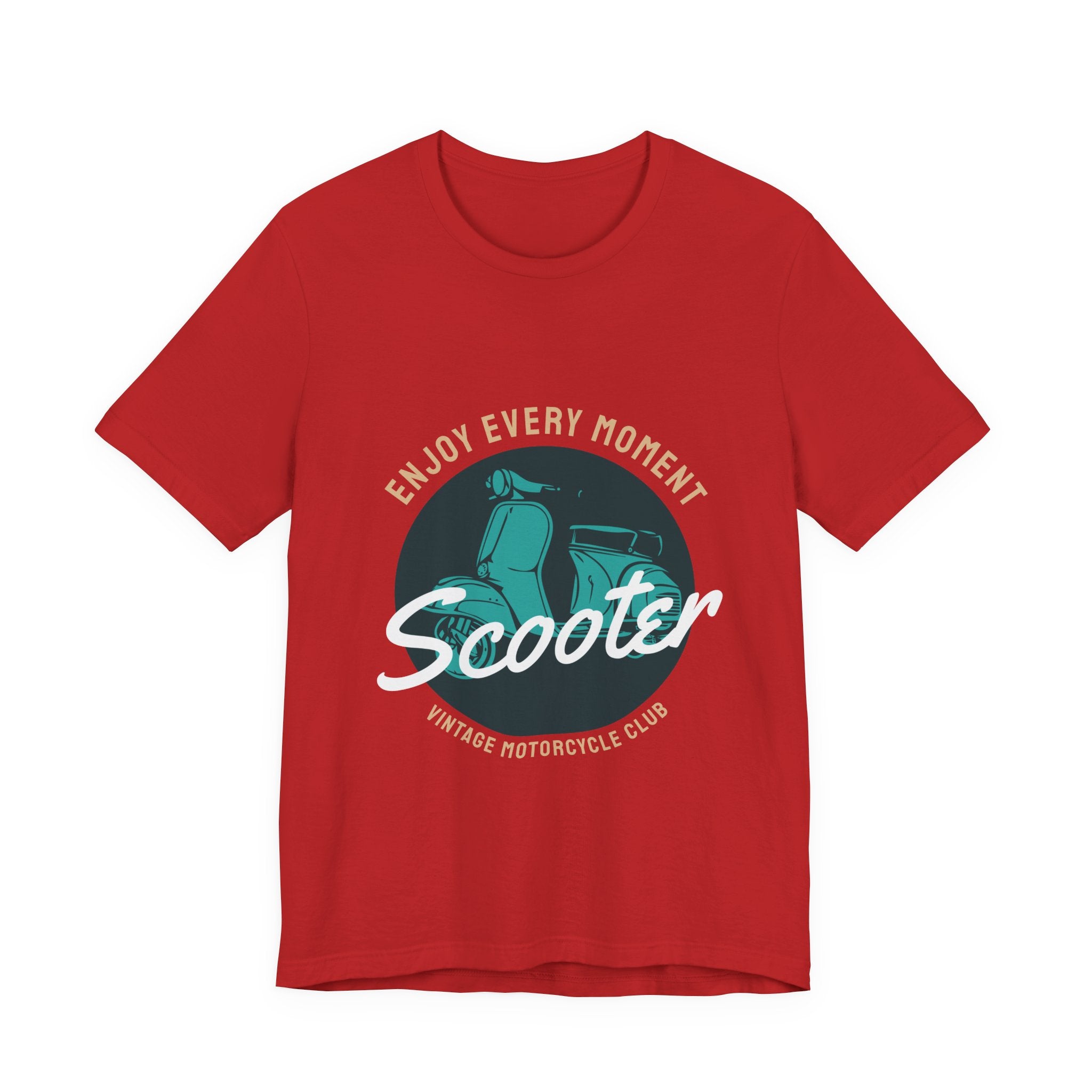 Scooter Vintage Motorcycle Club Tee — "Enjoy Every Moment" Short Sleeve Shirt