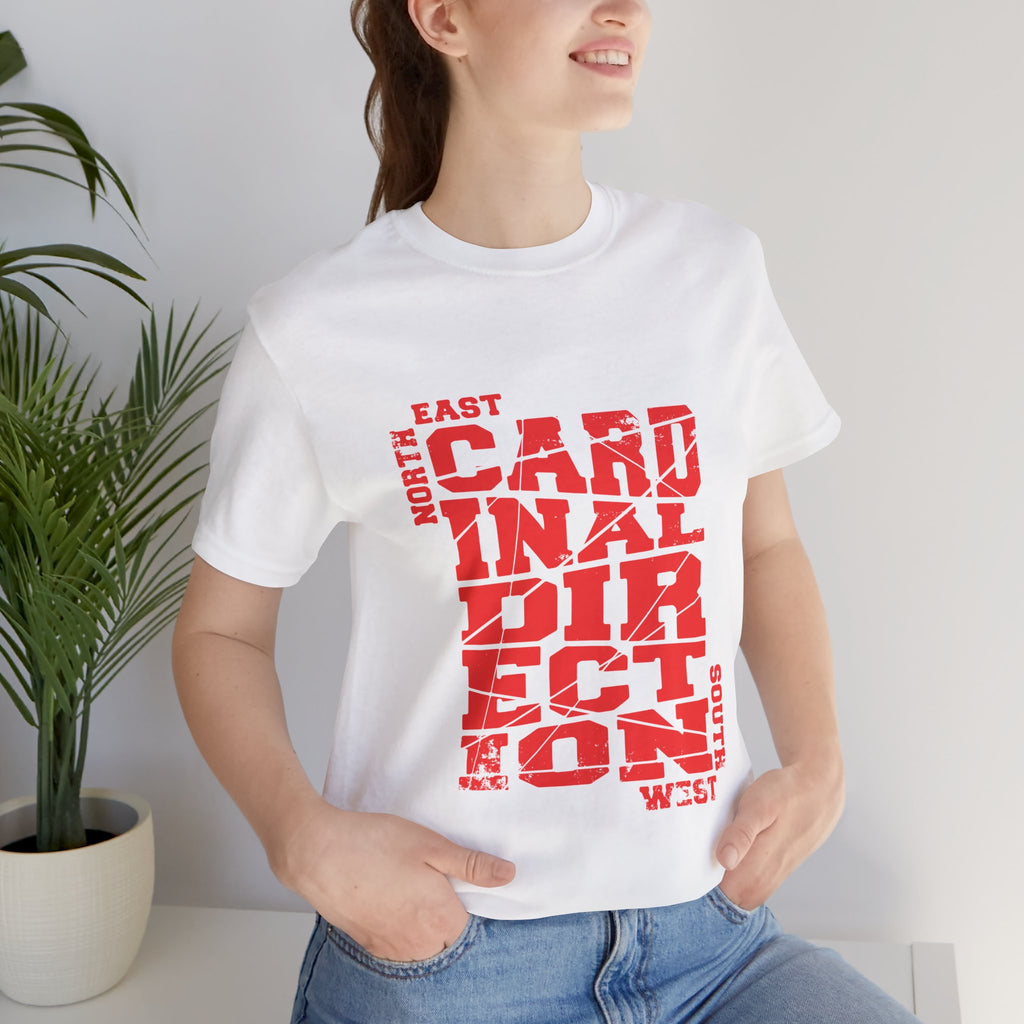 Cardinal Direction Tee — Compass Typography T‑Shirt (North East South West)