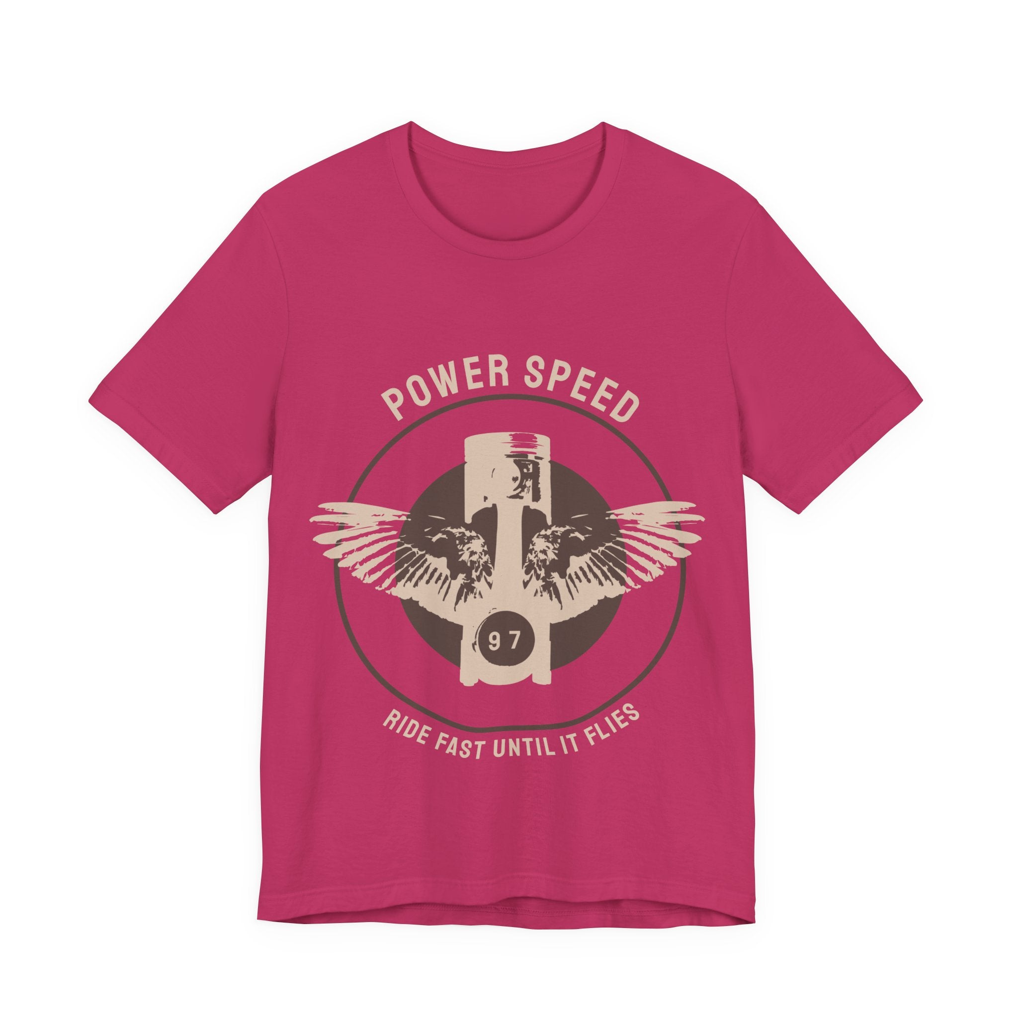 Vintage Motorcycle T‑Shirt — "Power Speed" Ride Fast Until It Flies