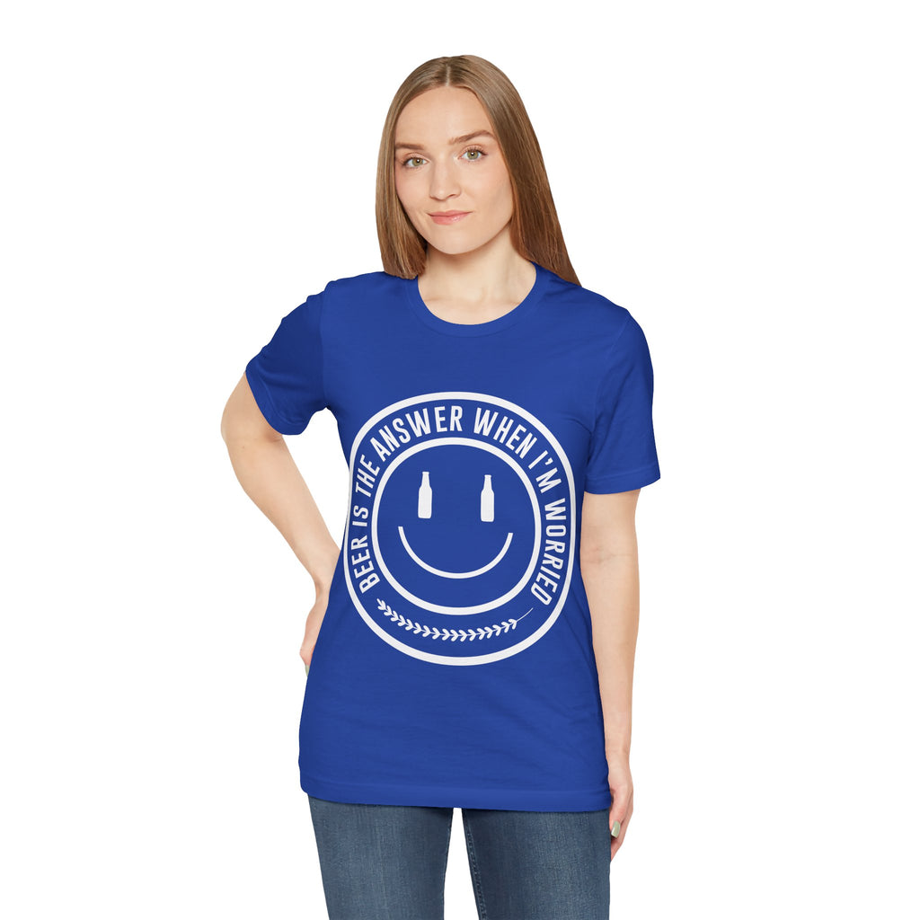 Beer Is The Answer T-Shirt — Funny Smiley Beer Graphic Tee