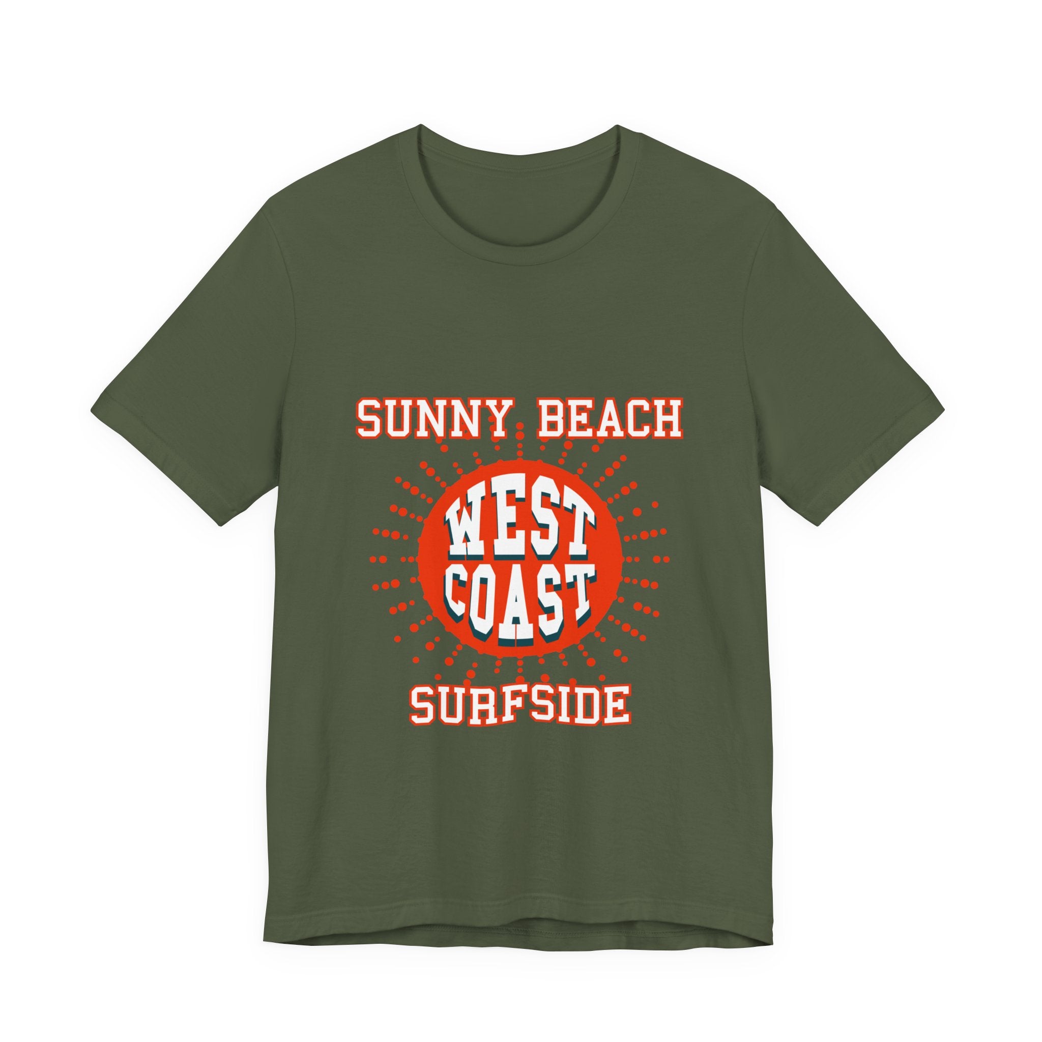 West Coast Sunny Beach Tee — "Sunny Beach West Coast Surfside" Retro Surf T-Shirt