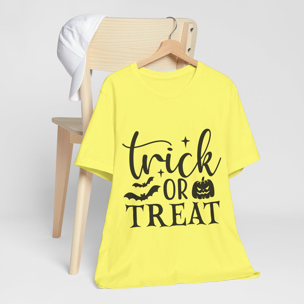 Trick or Treat Halloween T-Shirt — Pumpkin & Bats Spooky Tee