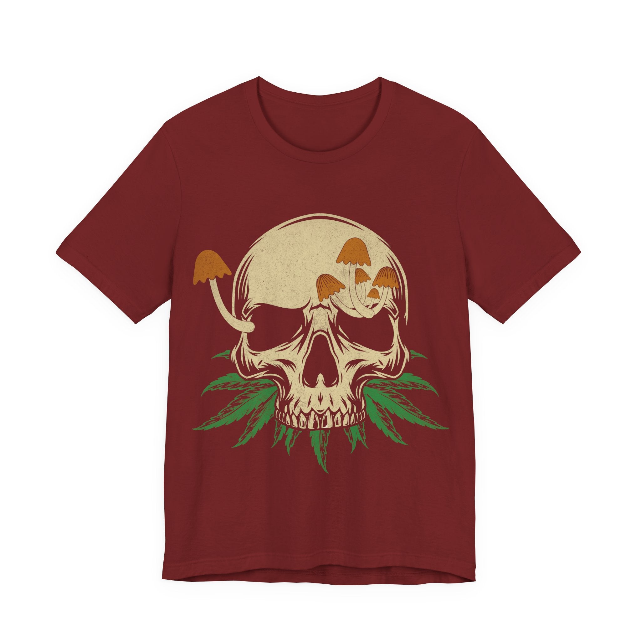 Vintage Mushroom Skull Tee — Nature Skull Graphic T-Shirt