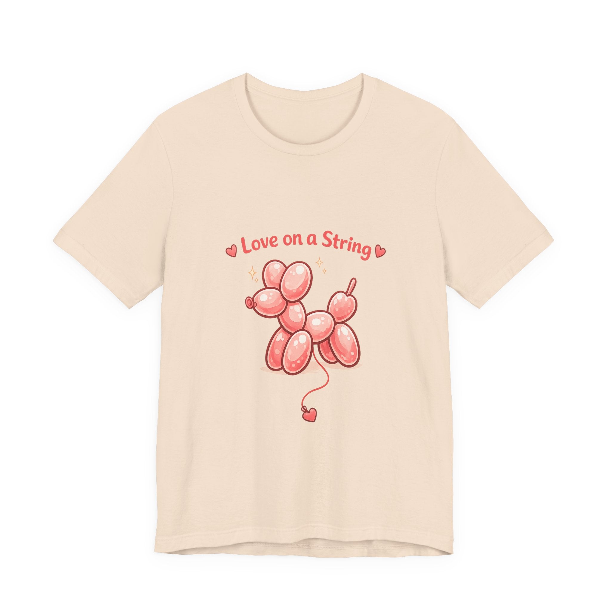 T-Shirt — "Love on a String" Pink Balloon Dog Valentine Tee