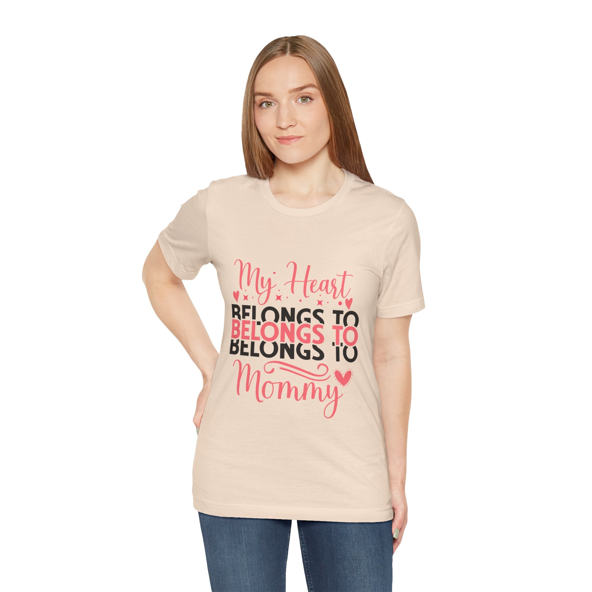 Mommy Valentine T-Shirt – "My Heart Belongs to Mommy" Pink & Black Kid Tee