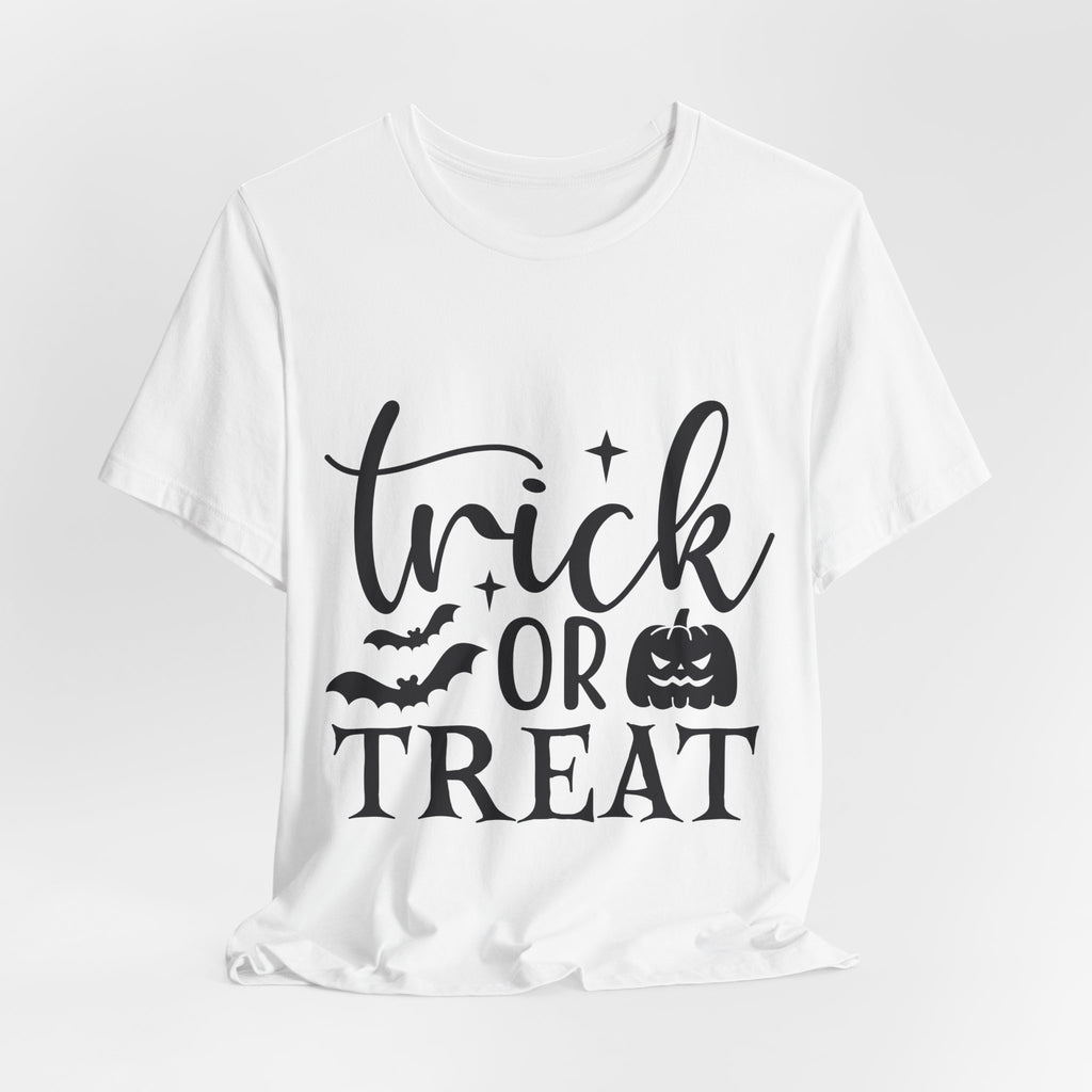 Trick or Treat Halloween T-Shirt — Pumpkin & Bats Spooky Tee