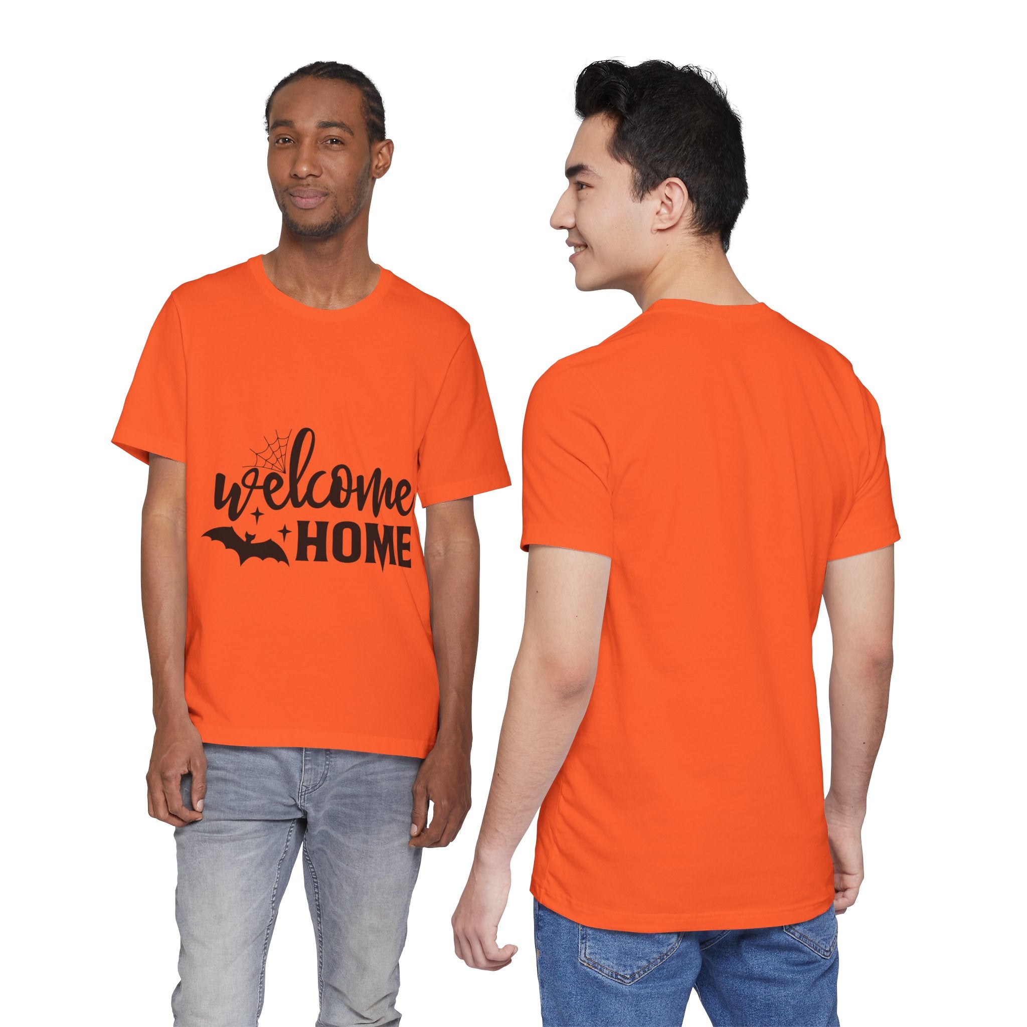 Welcome Home Halloween T-Shirt — Bat & Spiderweb Spooky Tee