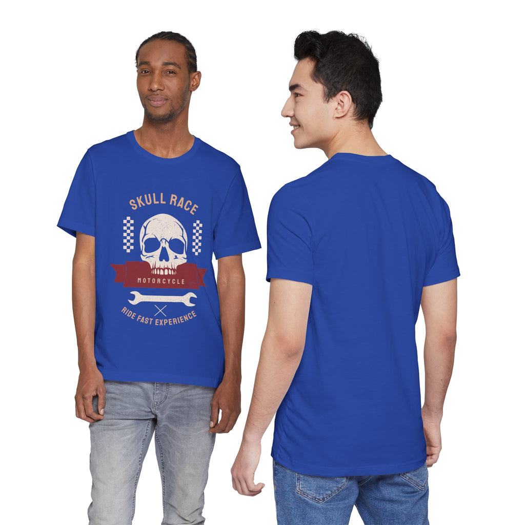 Skull Race Motorcycle Tee — Ride Fast Experience Graphic Shirt