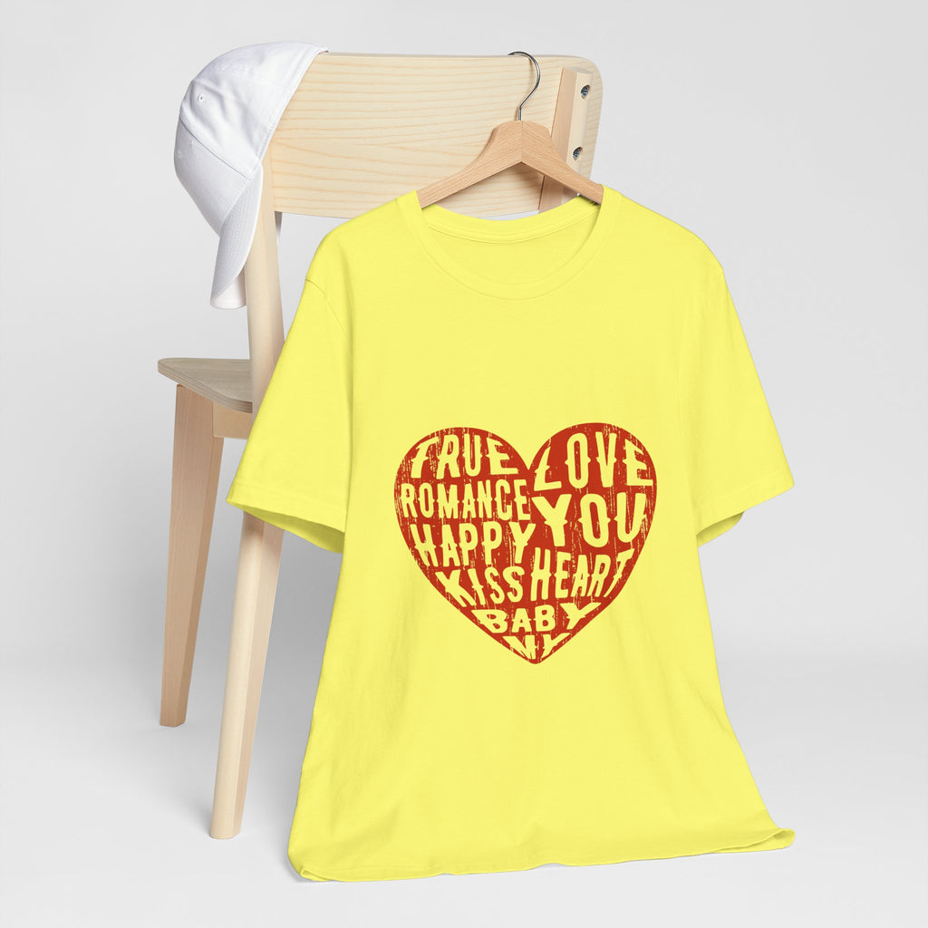 Heart Word Art Tee - Love You Romance Valentine T-Shirt