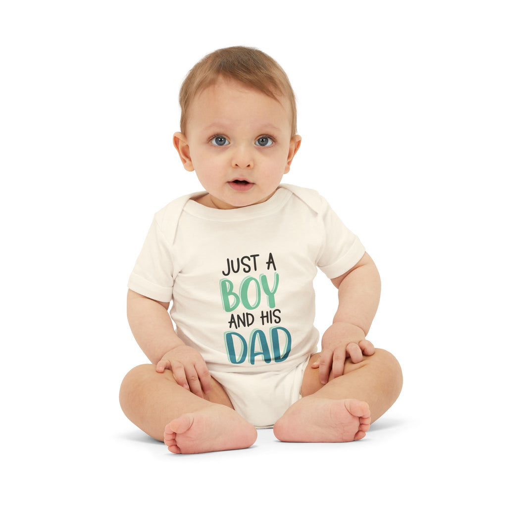 Just a Boy and His Dad Baby Bodysuit - Newborn Infant One-Piece Gift for Father’s Day