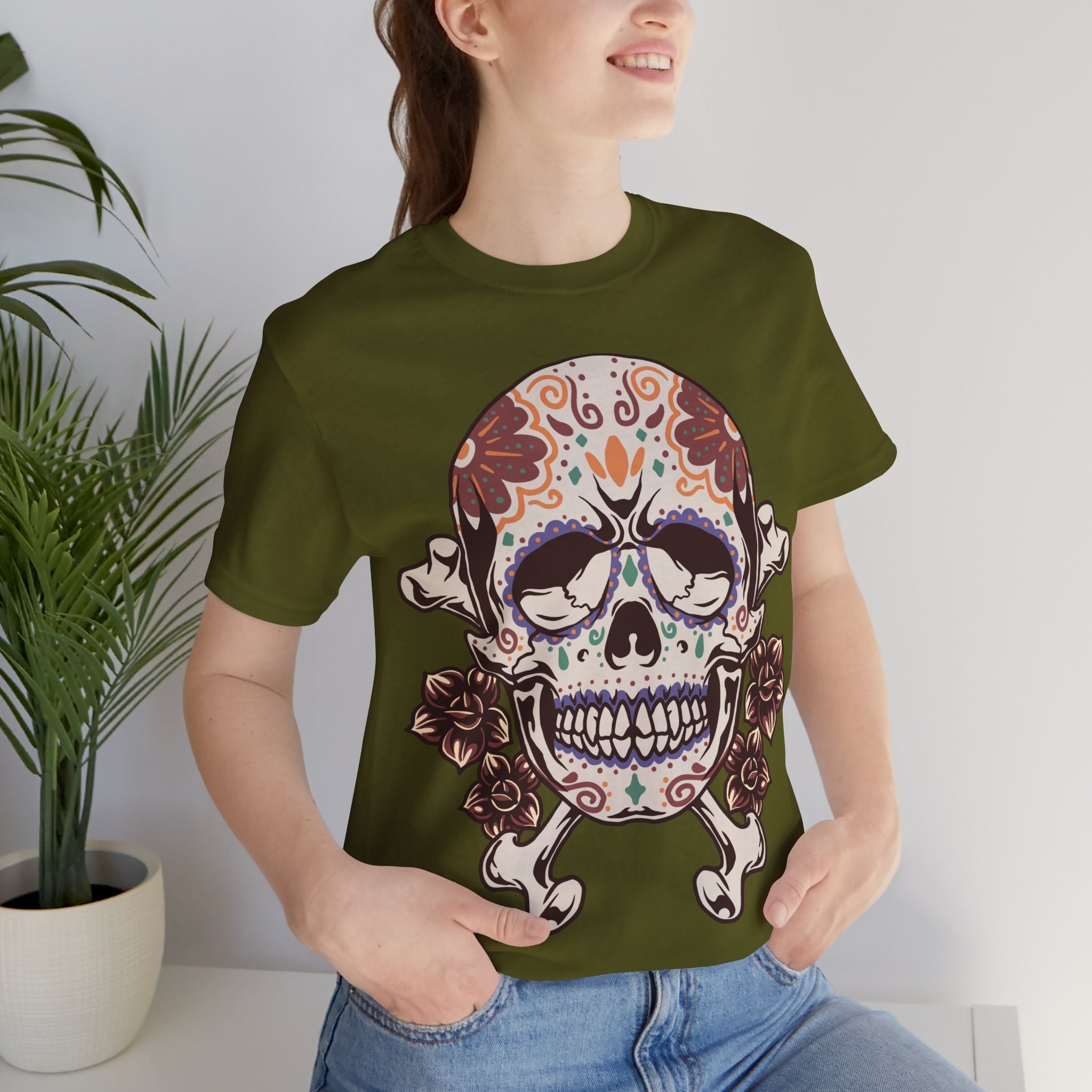 Sugar Skull Tee — Floral Day of the Dead Skull T-Shirt