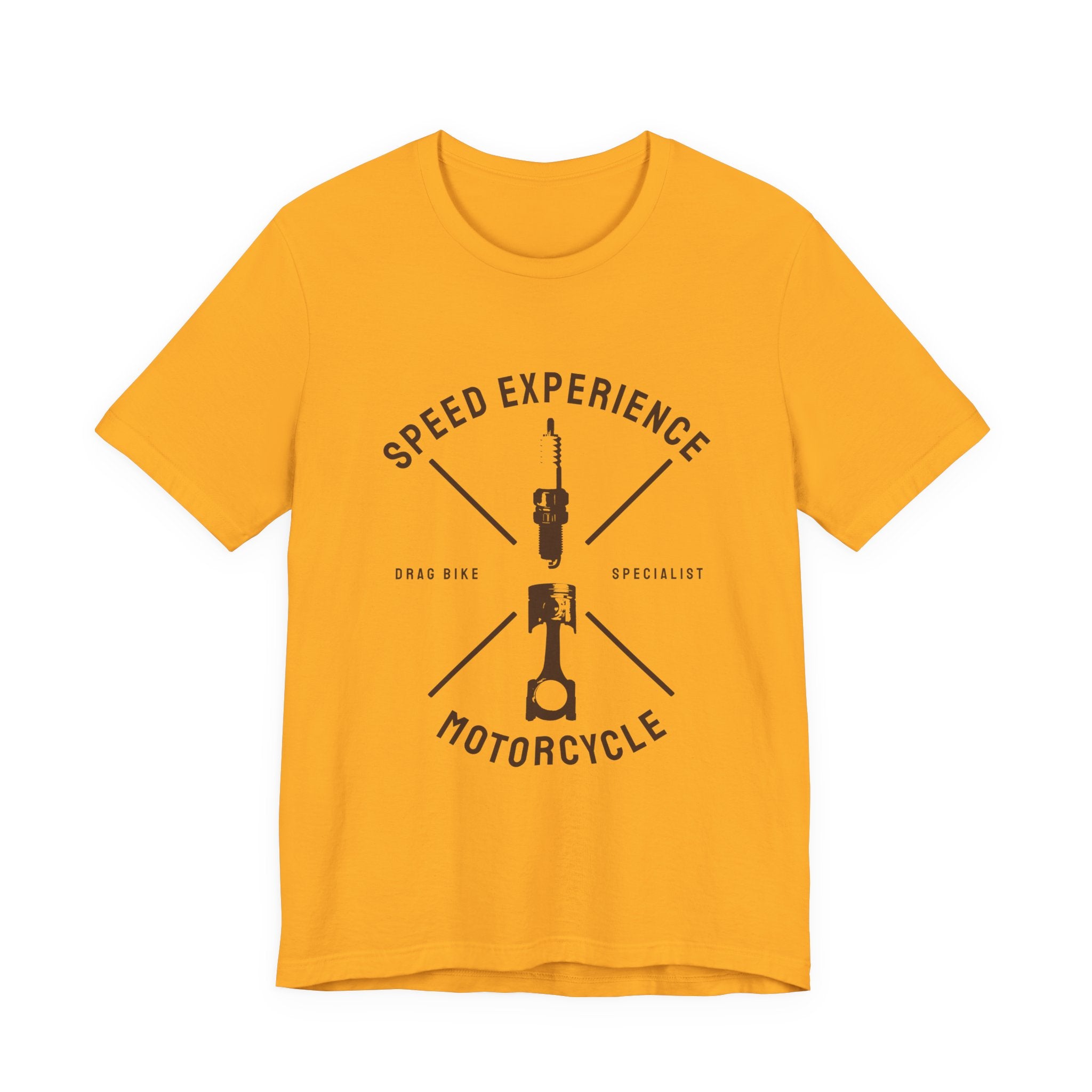Motorcycle Speed Experience Tee – Vintage Piston & Spark Plug Racing Shirt