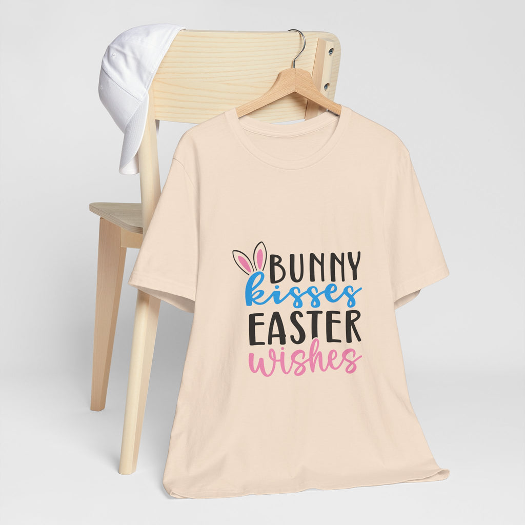 Easter Tee — "Bunny Kisses, Easter Wishes" Graphic Shirt
