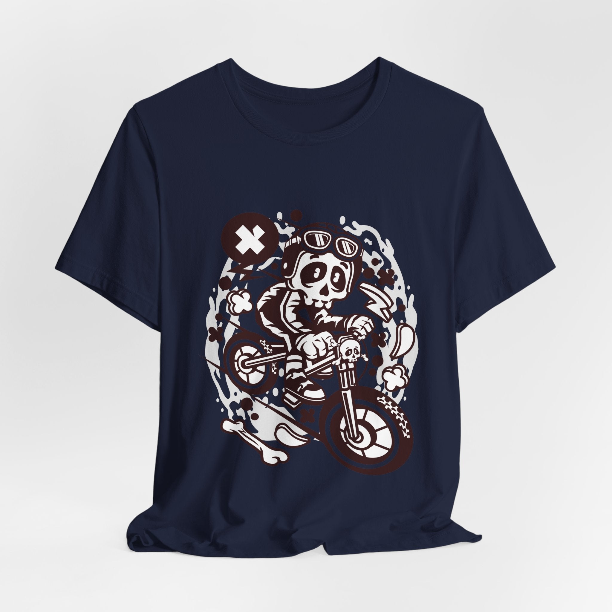 Skull Moto Dirt Bike Tee — Retro Biker Graphic T-Shirt