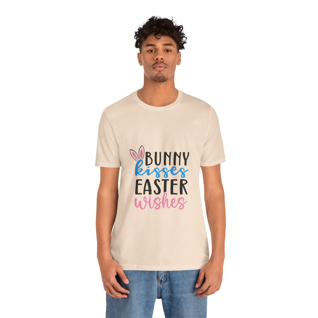 Easter Tee — "Bunny Kisses, Easter Wishes" Graphic Shirt