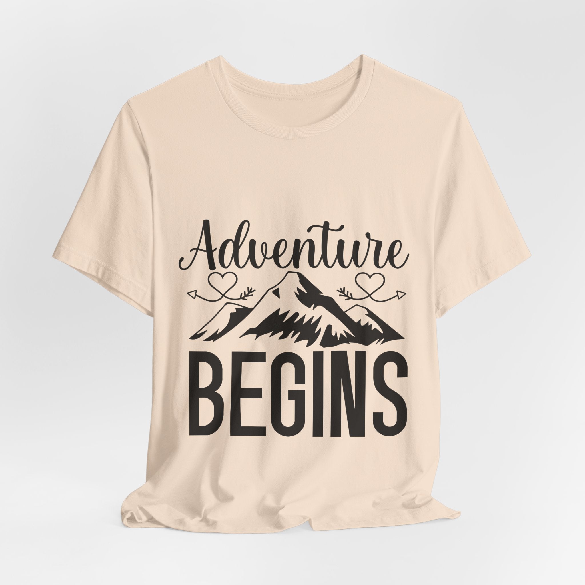 Adventure Begins Tee — Mountain Travel Graphic T-Shirt
