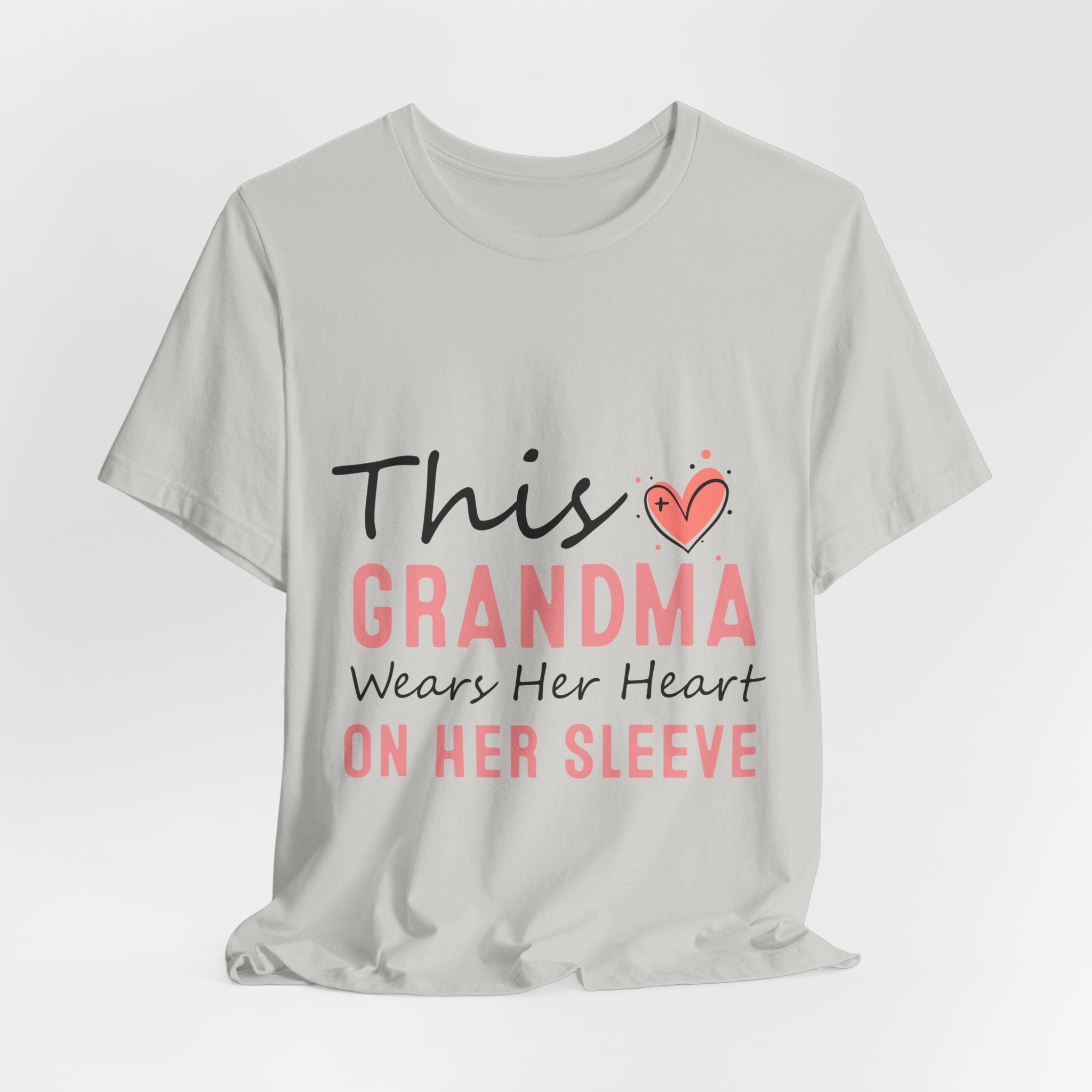 Grandma Heart On Her Sleeve T-Shirt — "This Grandma Wears Her Heart On Her Sleeve" Mother's Day Gift