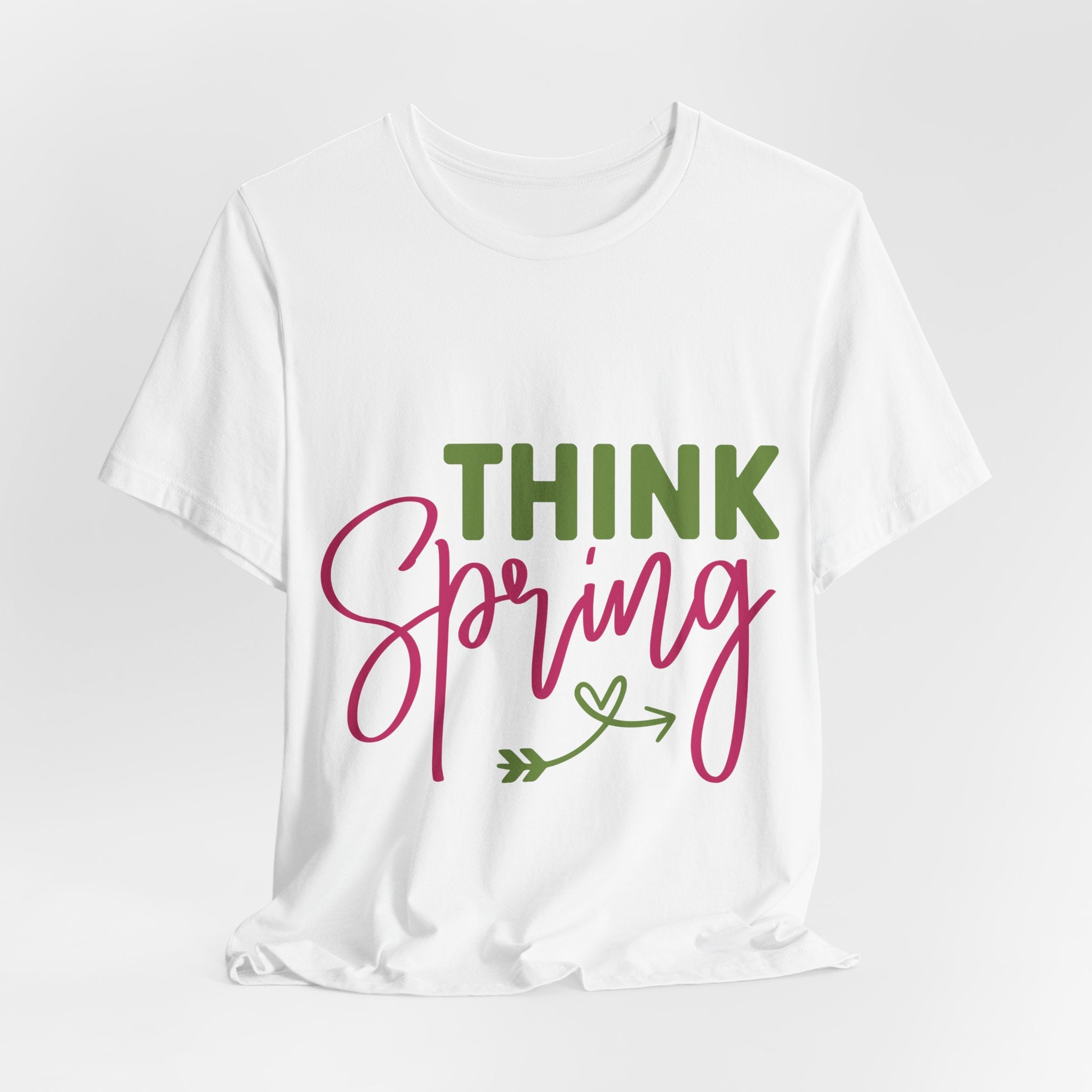 Think Spring T-Shirt — Floral Script Springtime Tee