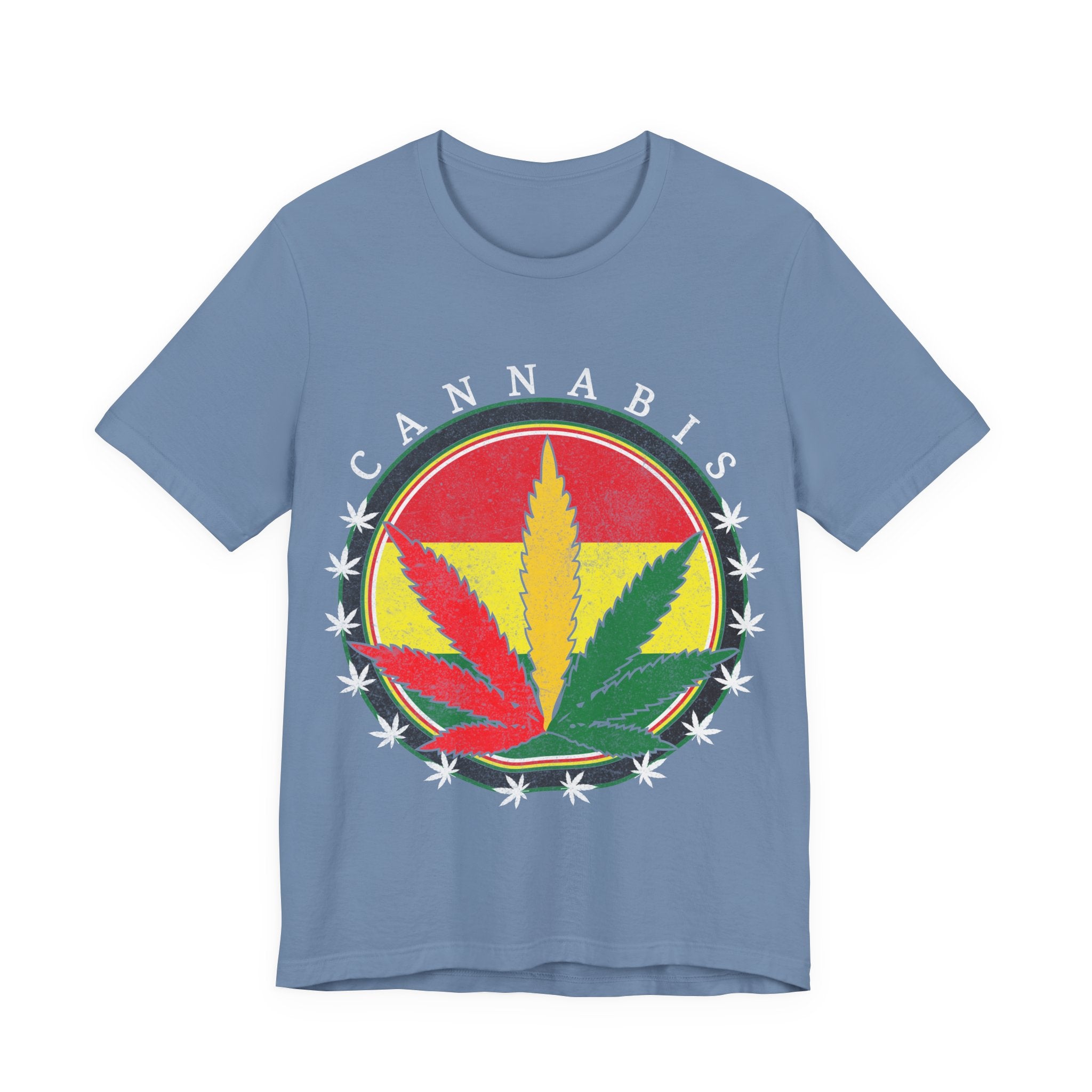Cannabis Rasta Leaf T-Shirt — Rasta Color Marijuana Graphic Tee