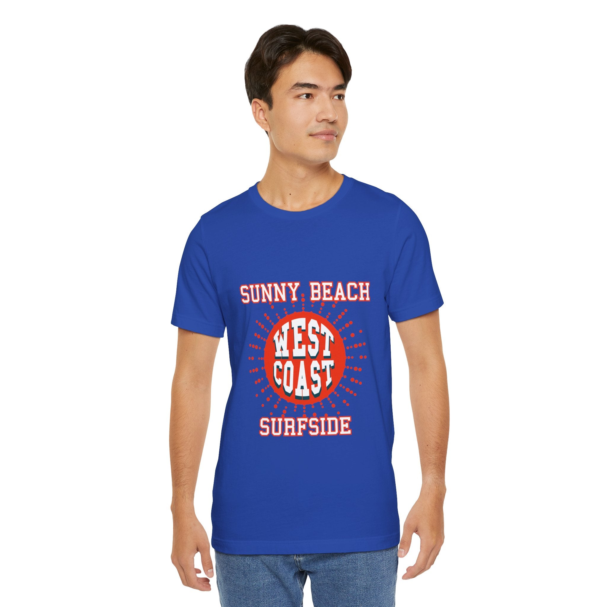 West Coast Sunny Beach Tee — "Sunny Beach West Coast Surfside" Retro Surf T-Shirt